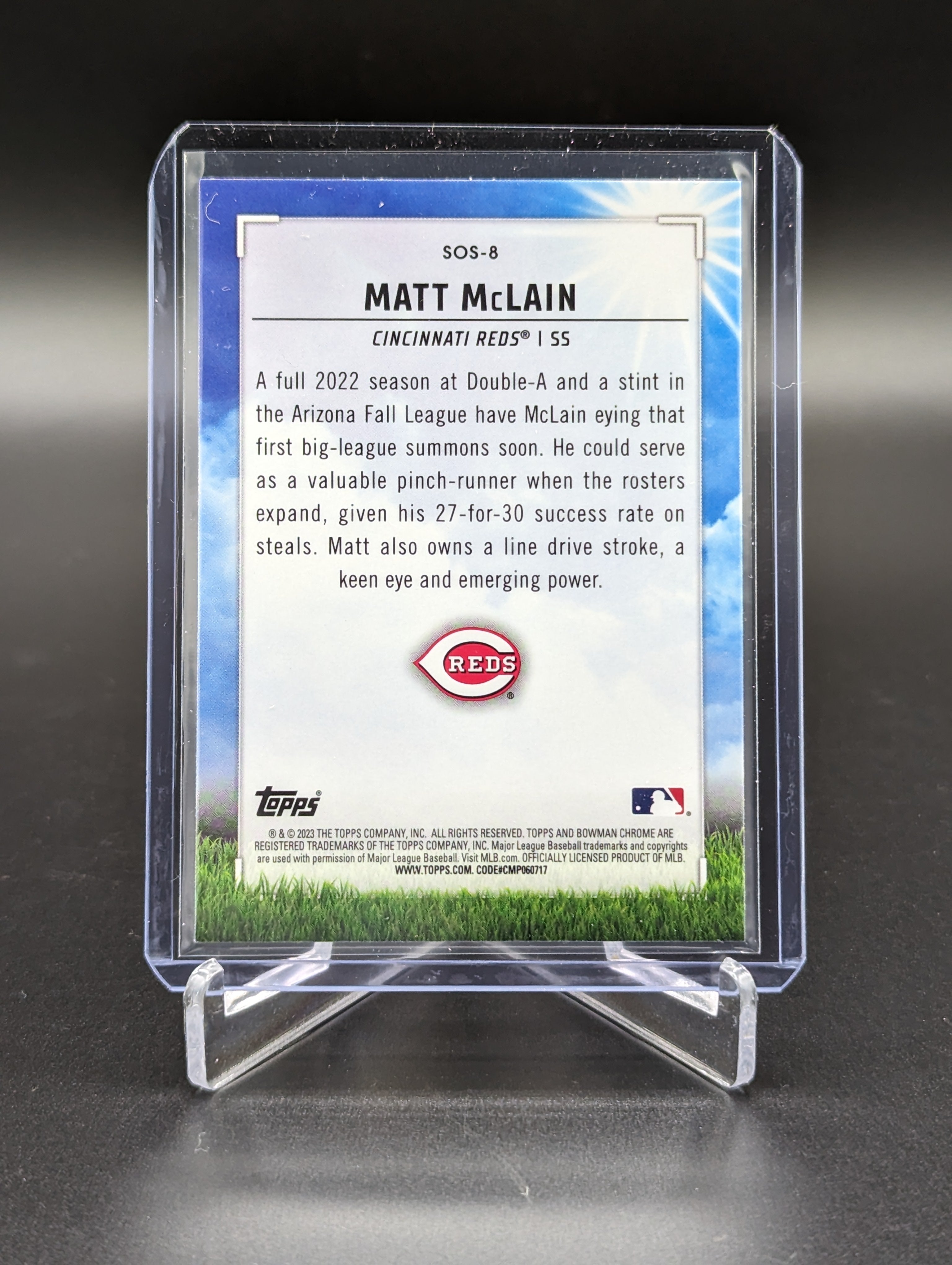 2023 Bowman Chrome Sights On September #SOS-8 Matt McLain Reds