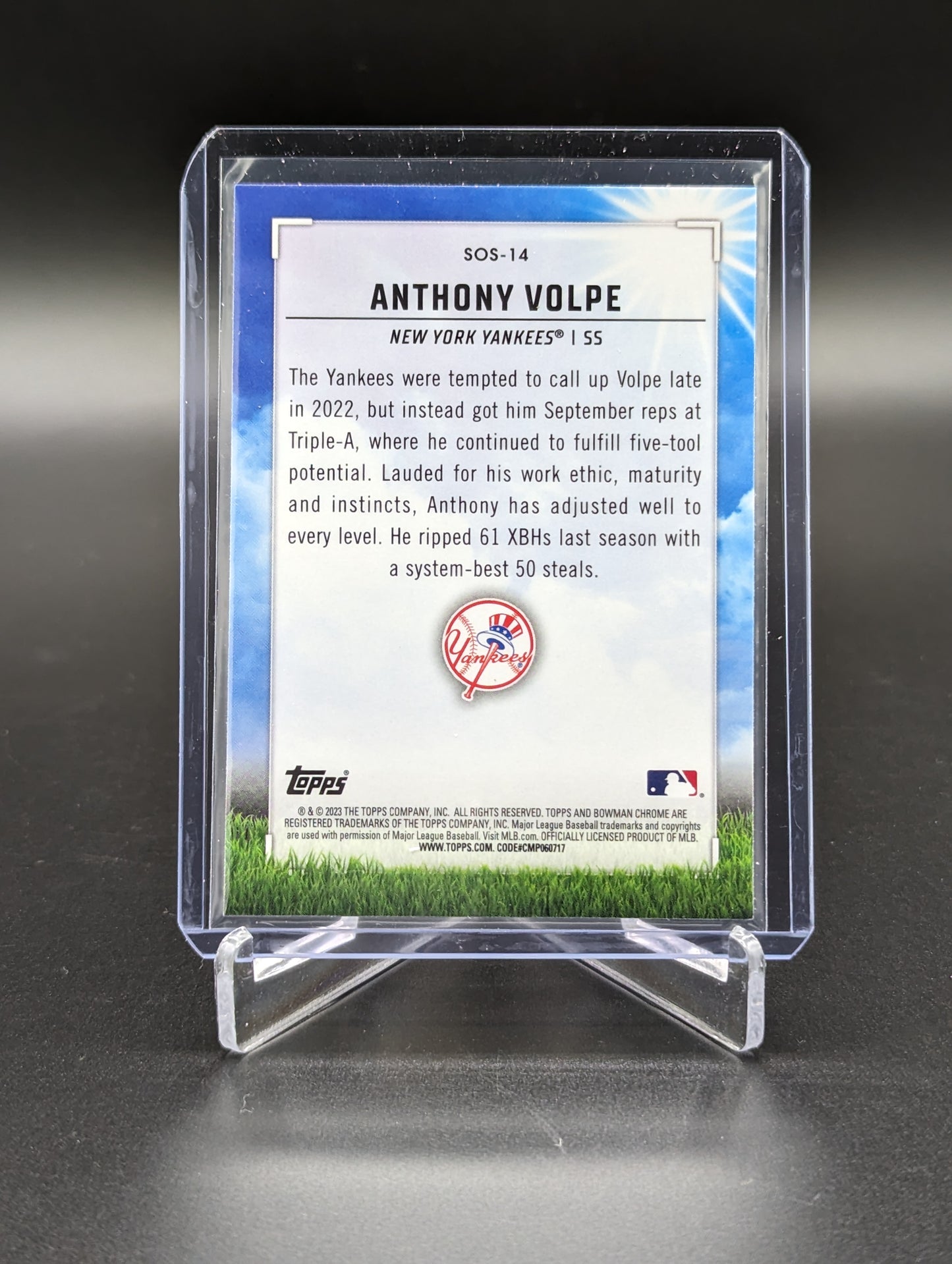 2023 Bowman Chrome Sights On September #SOS-14 Anthony Volpe Yankees
