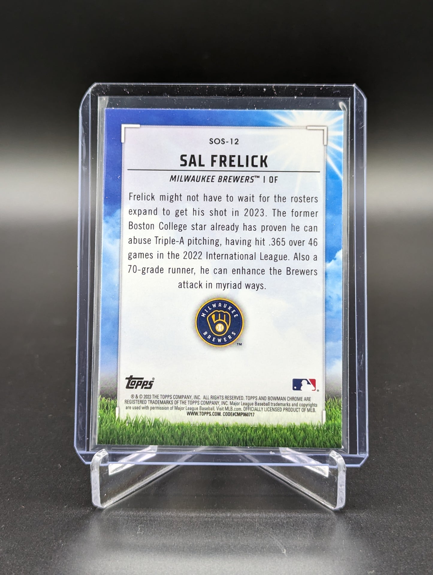 2023 Bowman Chrome Sights On September #SOS-12 Sal Frelick Brewers
