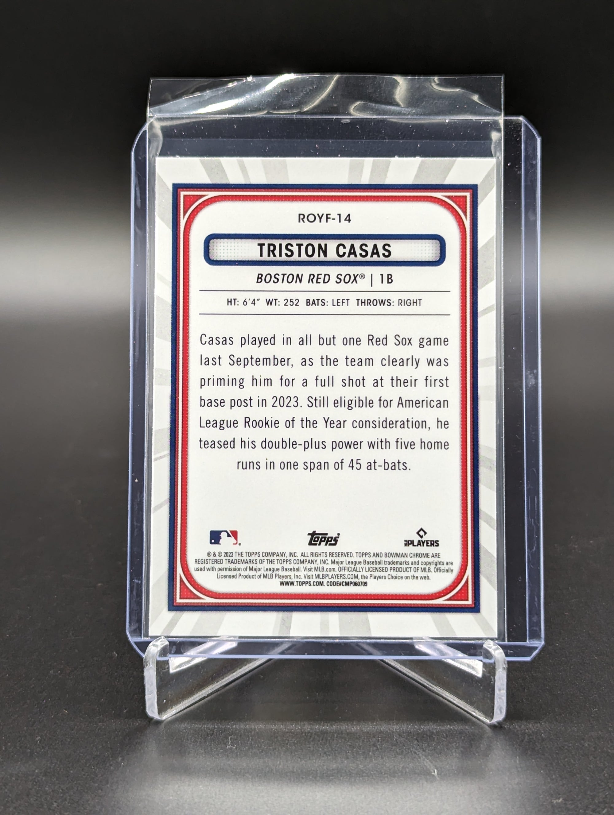 2023 Bowman Chrome ROY Favorites #ROYF-14 Triston Casas RC Red Sox (2 Card Lot)