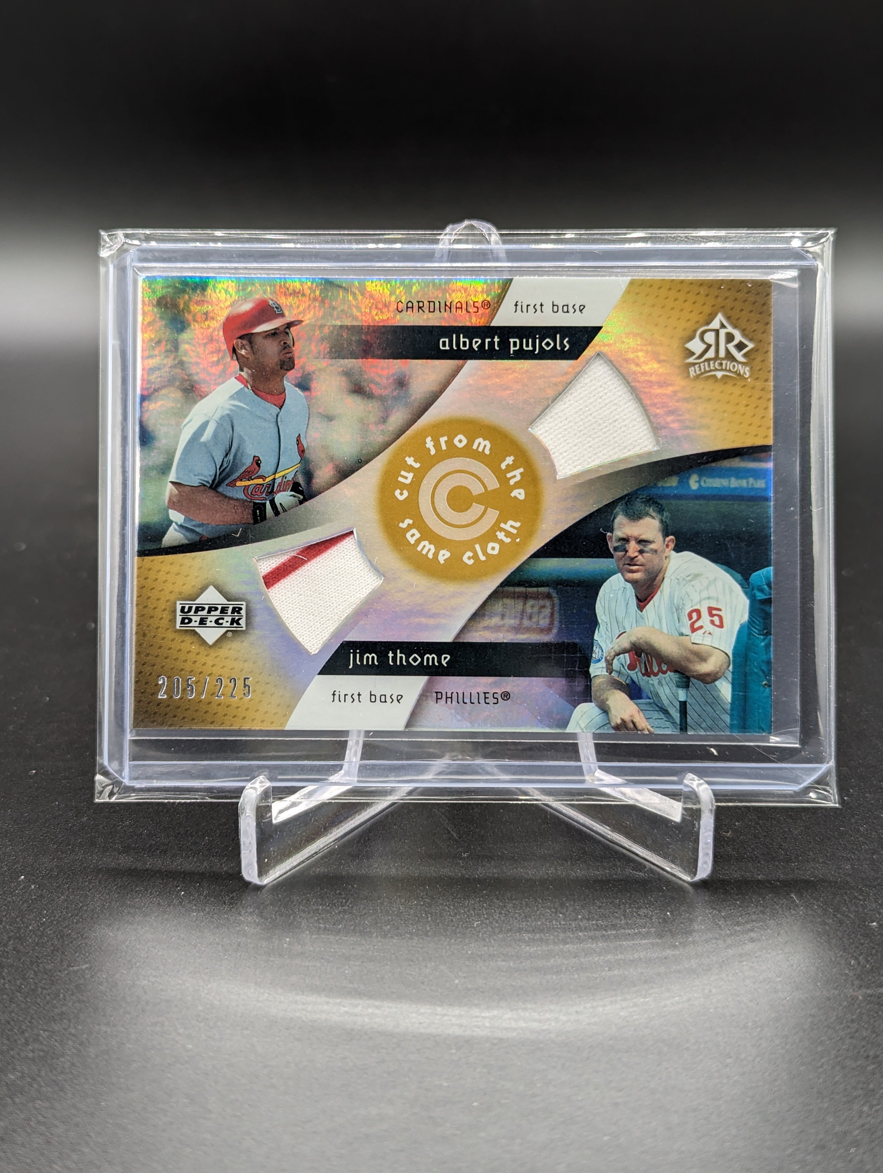2005 Upper Deck Reflections Dual #CC-AJ Albert Pujols Jim Thome #/225 Cardinals Phillies