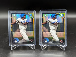 2016 Bowman Chrome Black Gold Lot (2) Cards #BCP204 Oneal Cruz Dodgers