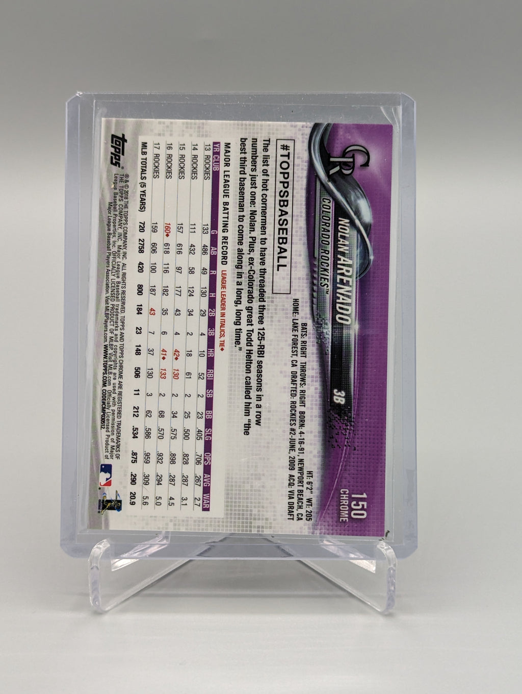 2018 Topps Chrome Sapphire #150 Nolan Arenado Rockies