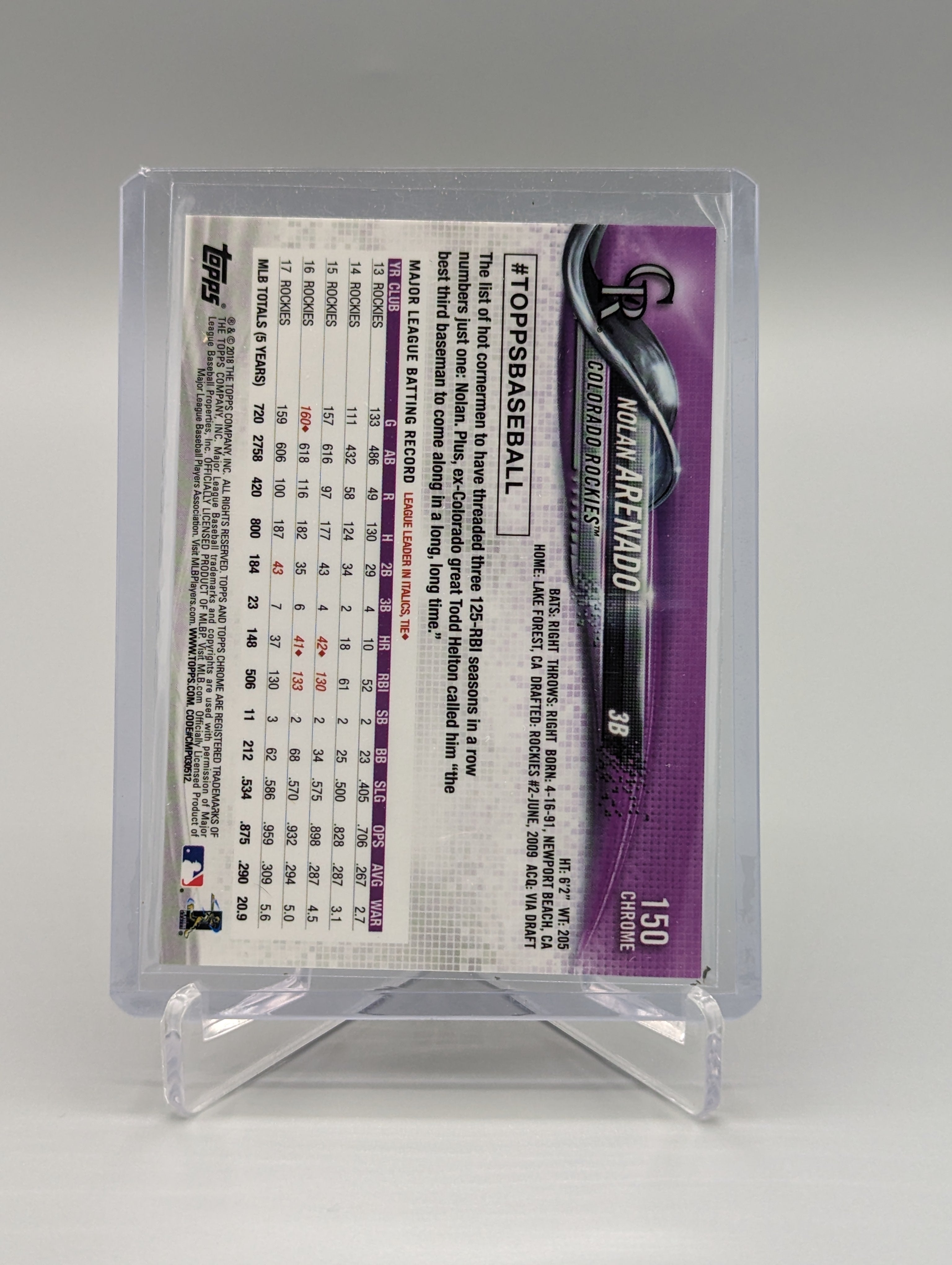 2018 Topps Chrome Sapphire #150 Nolan Arenado Rockies