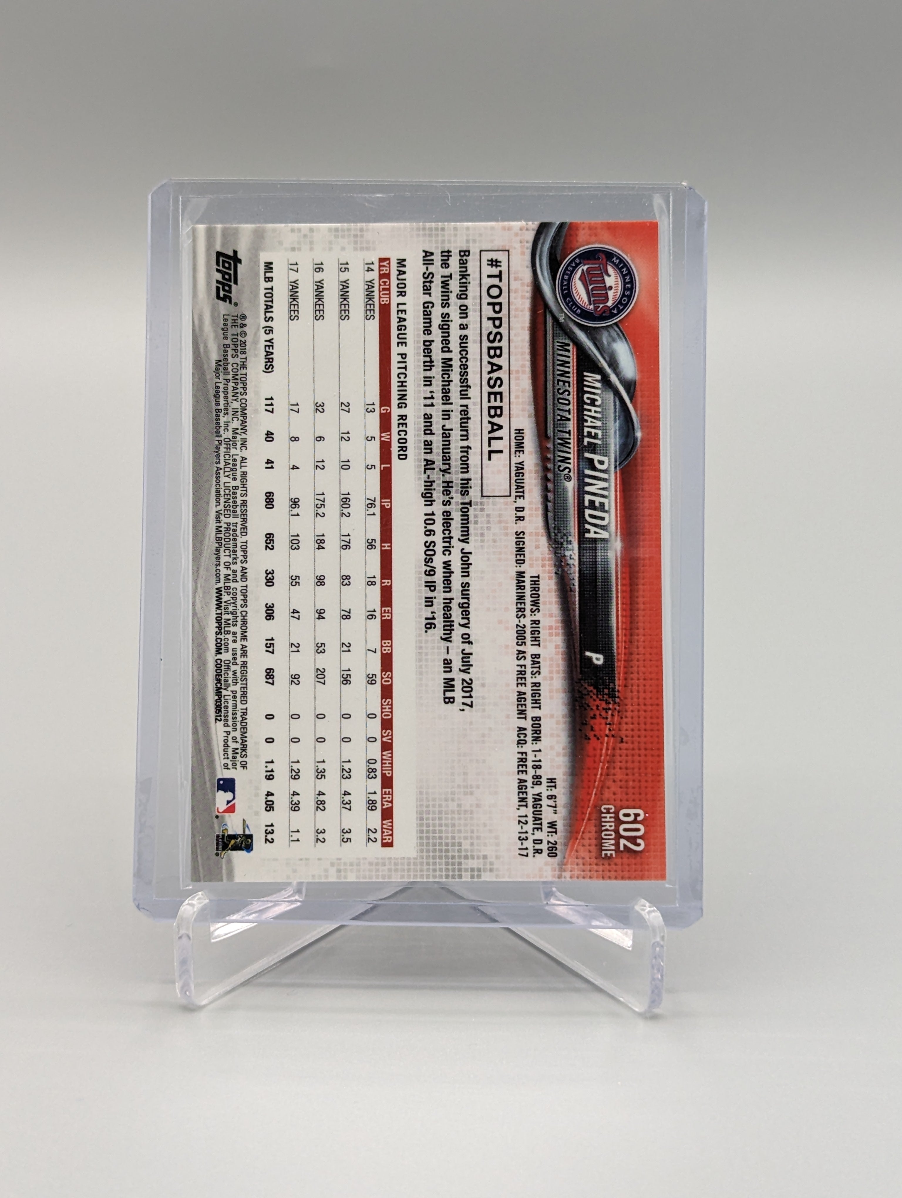 2018 Topps Chrome Sapphire #602 Michael Pineda Twins