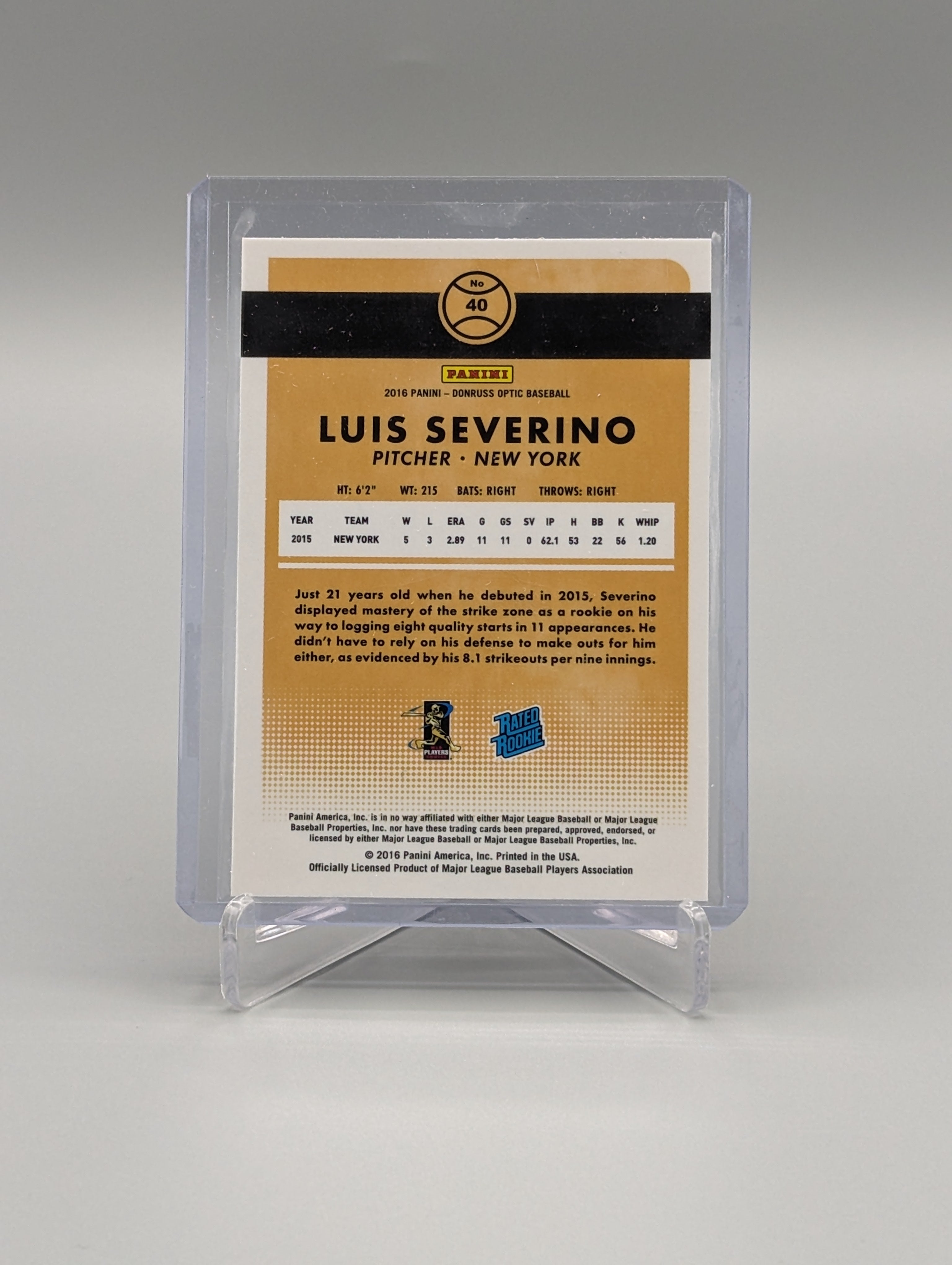 2016 Donruss Optic #40 Luis Severino RC Yankees