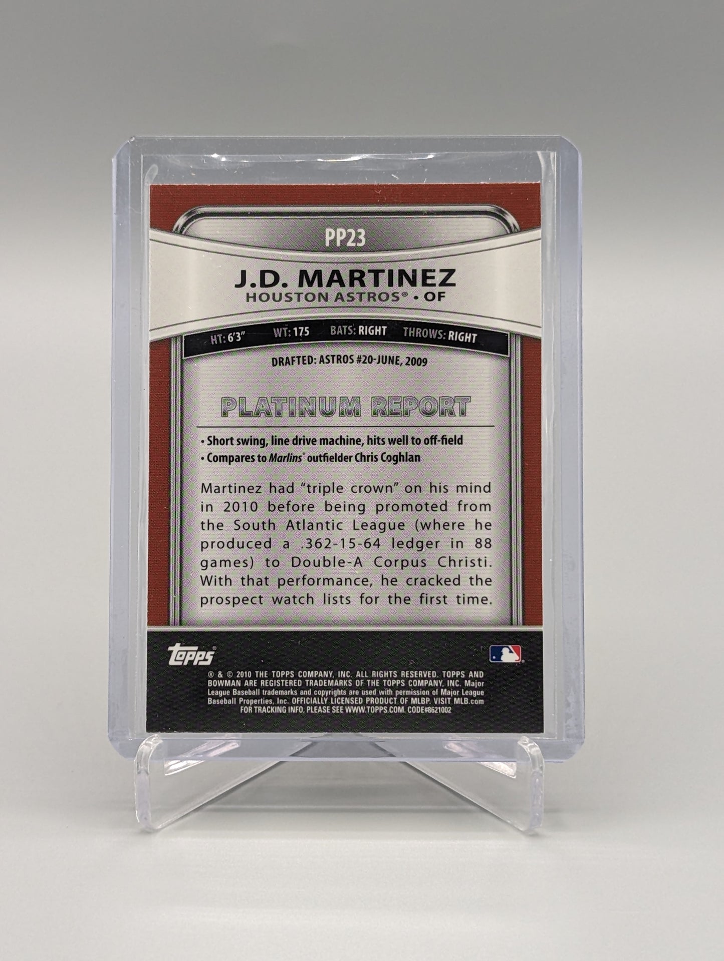 2010 Bowman Platinum Prospects #PP23 J.D. Martinez Astros