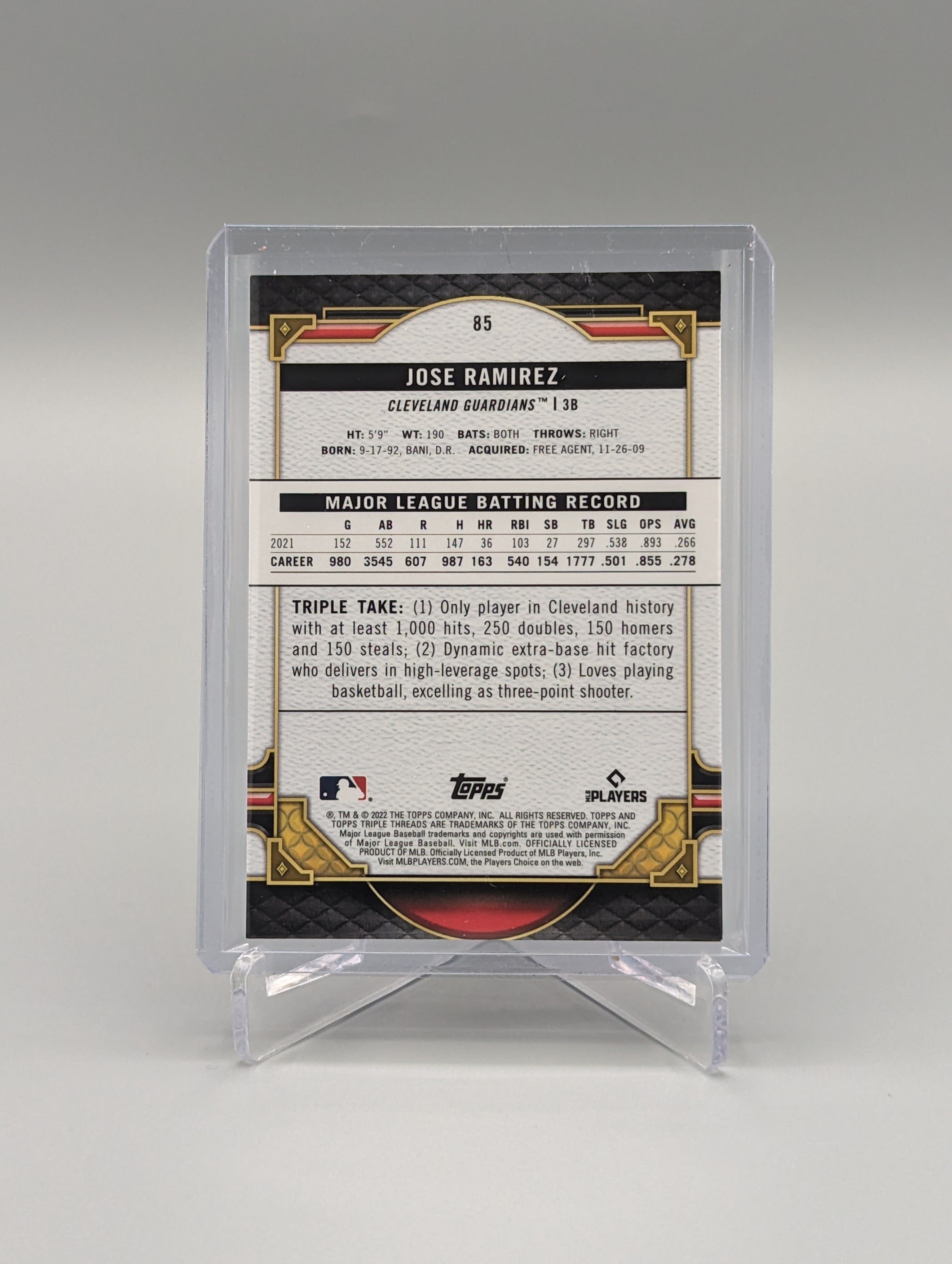 2022 Topps Triple Threads Amethyst #85 Jose Ramirez Guardians #/299