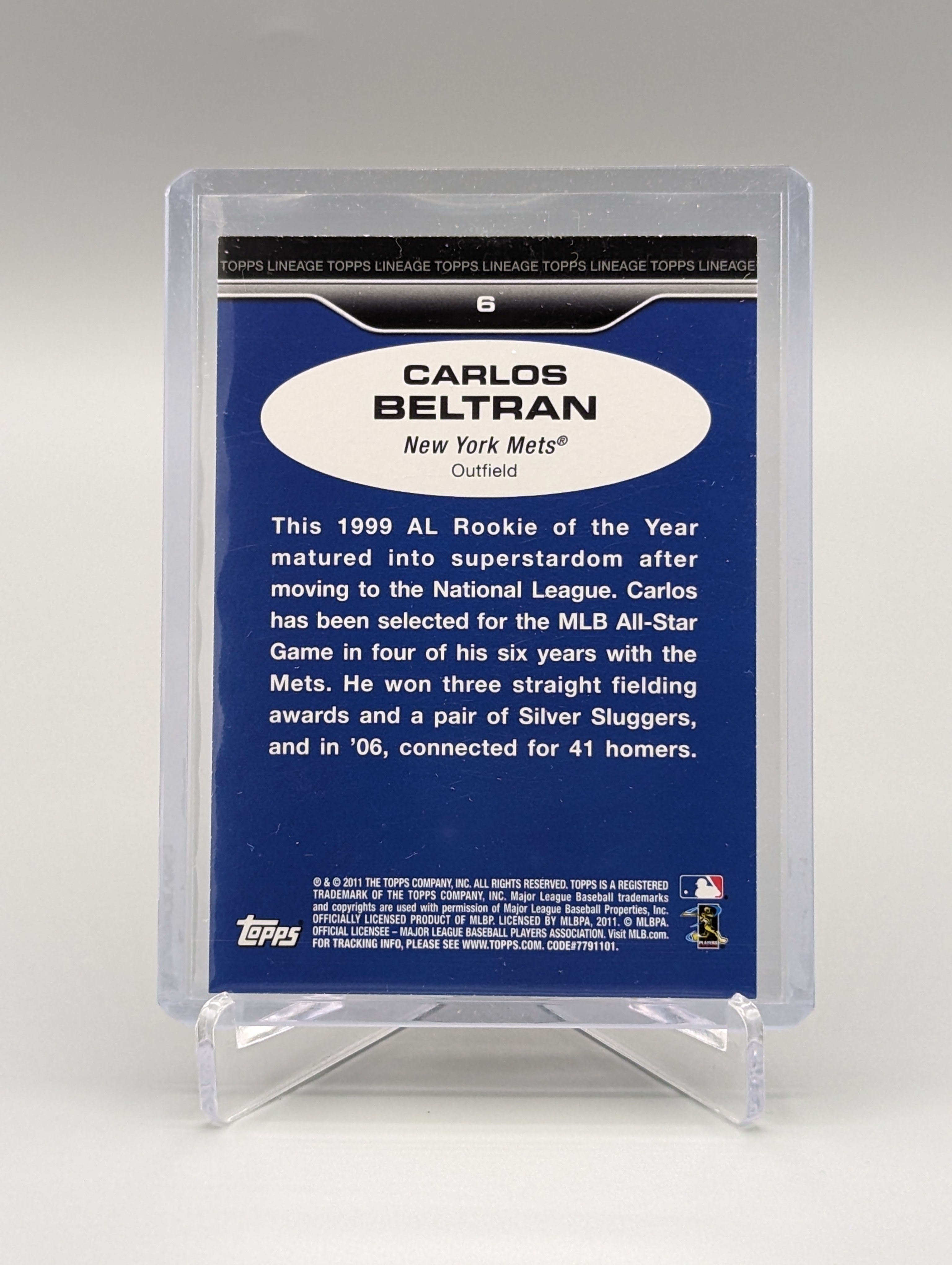 2011 Topps Lineage Diamond Anniversary Platinum Refractor #6 Carlos Beltran Mets