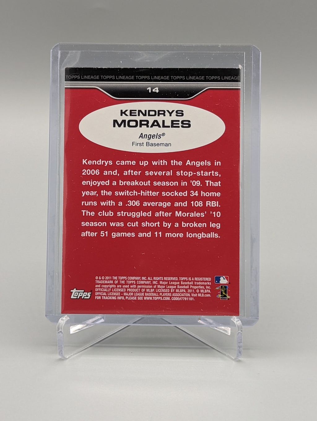 2011 Topps Lineage Diamond Anniversary Platinum Refractor #14 Kendrys Morales Angels