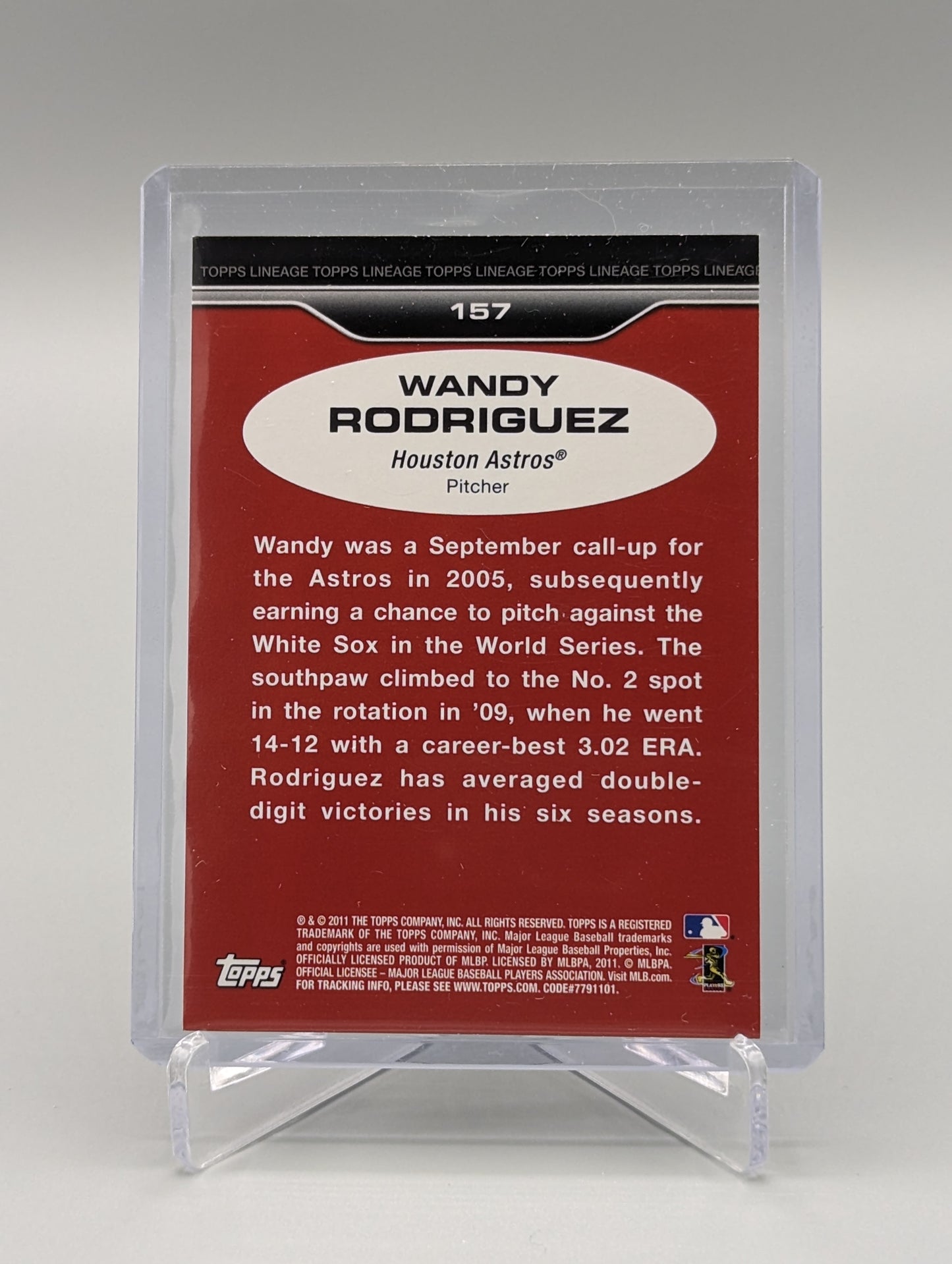 2011 Topps Lineage Diamond Anniversary Platinum Refractor #157 Wandy Rodriguez Astros