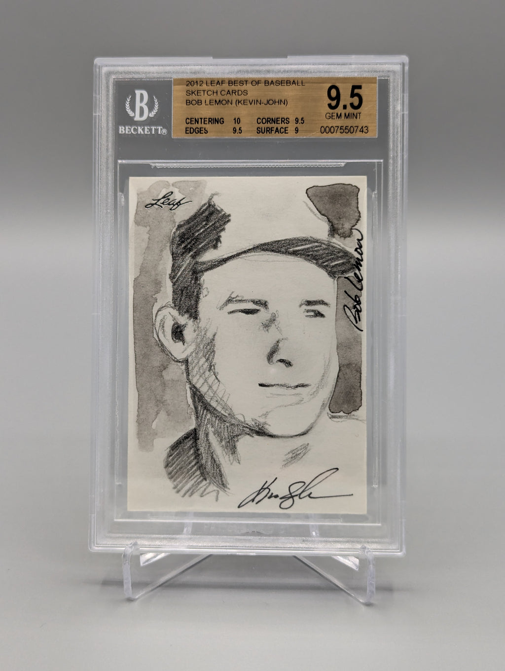 2012 Leaf Best Of Baseball Sketch Bob Lemon Indians Kevin-John