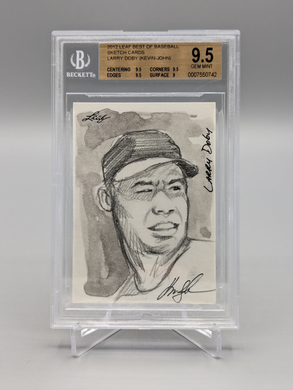 2012 Leaf Best Of Baseball Sketch Larry Doby Indians Kevin-John