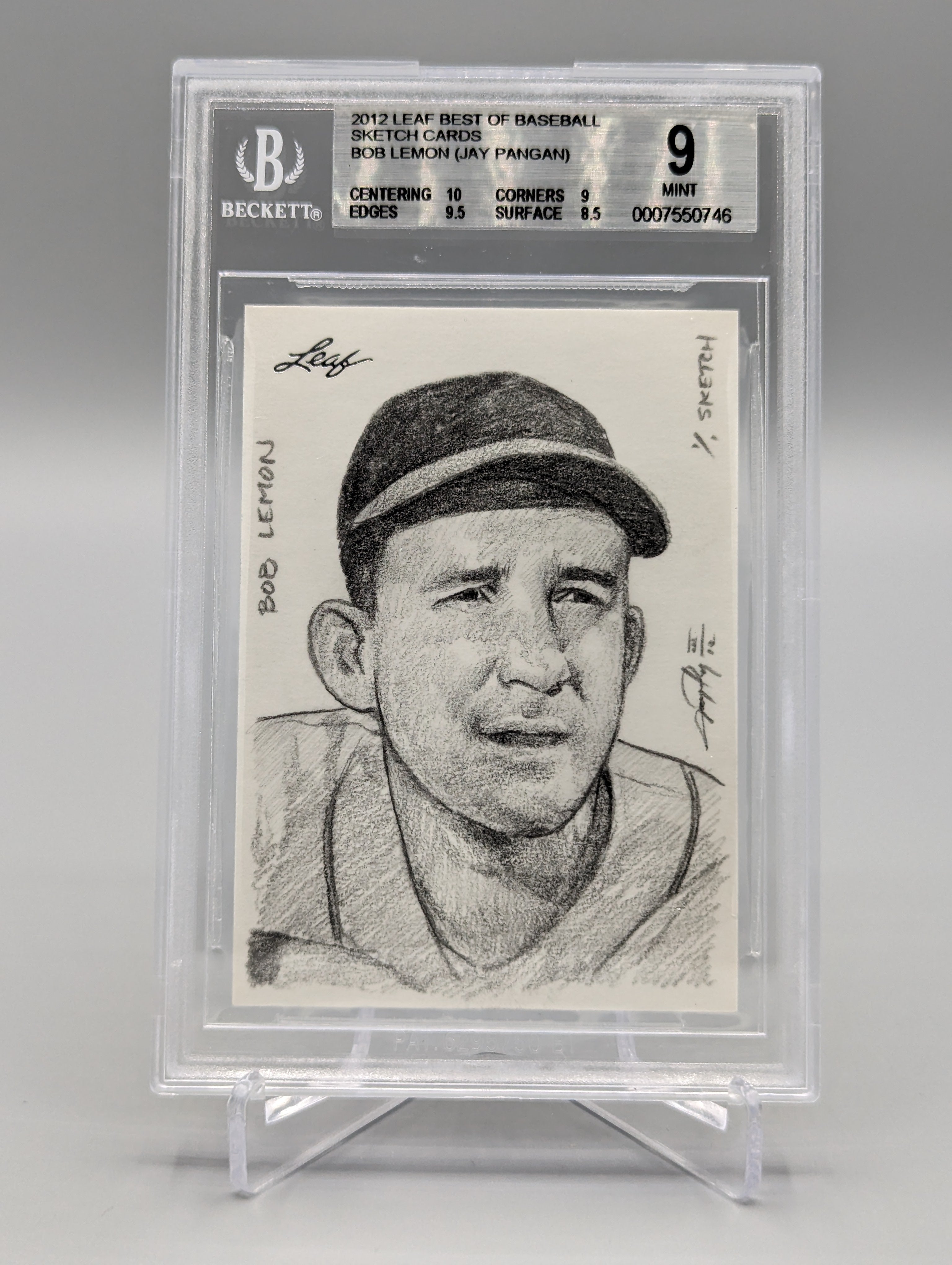 2012 Leaf Best Of Baseball Sketch Bob Lemon #1/1 Indians Jay Pagan
