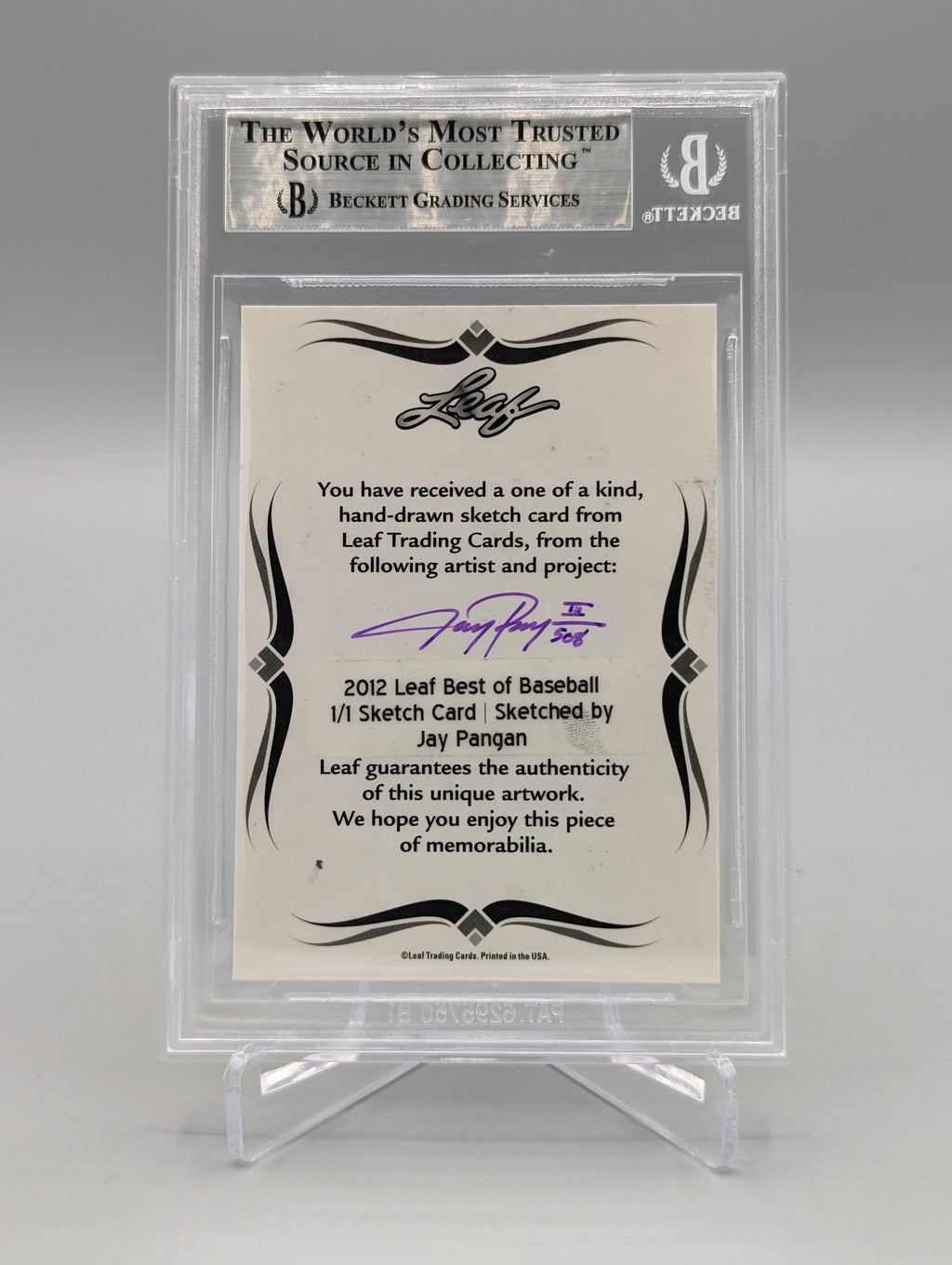 2012 Leaf Best Of Baseball Sketch Bob Lemon #1/1 Indians Jay Pagan