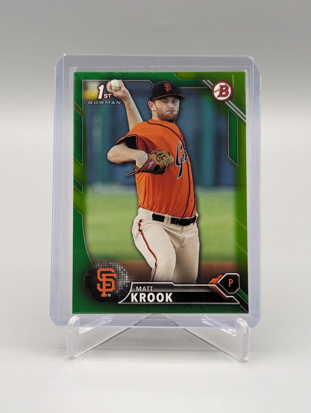 2016 Bowman Green #BD-33 Matt Krook #/99 Giants