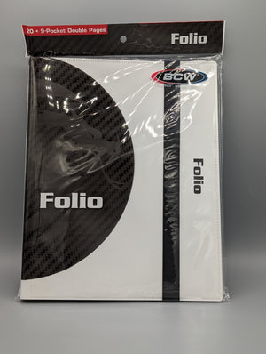 BCW Folio 20 9-Pocket Double Pages Binder Organizer White