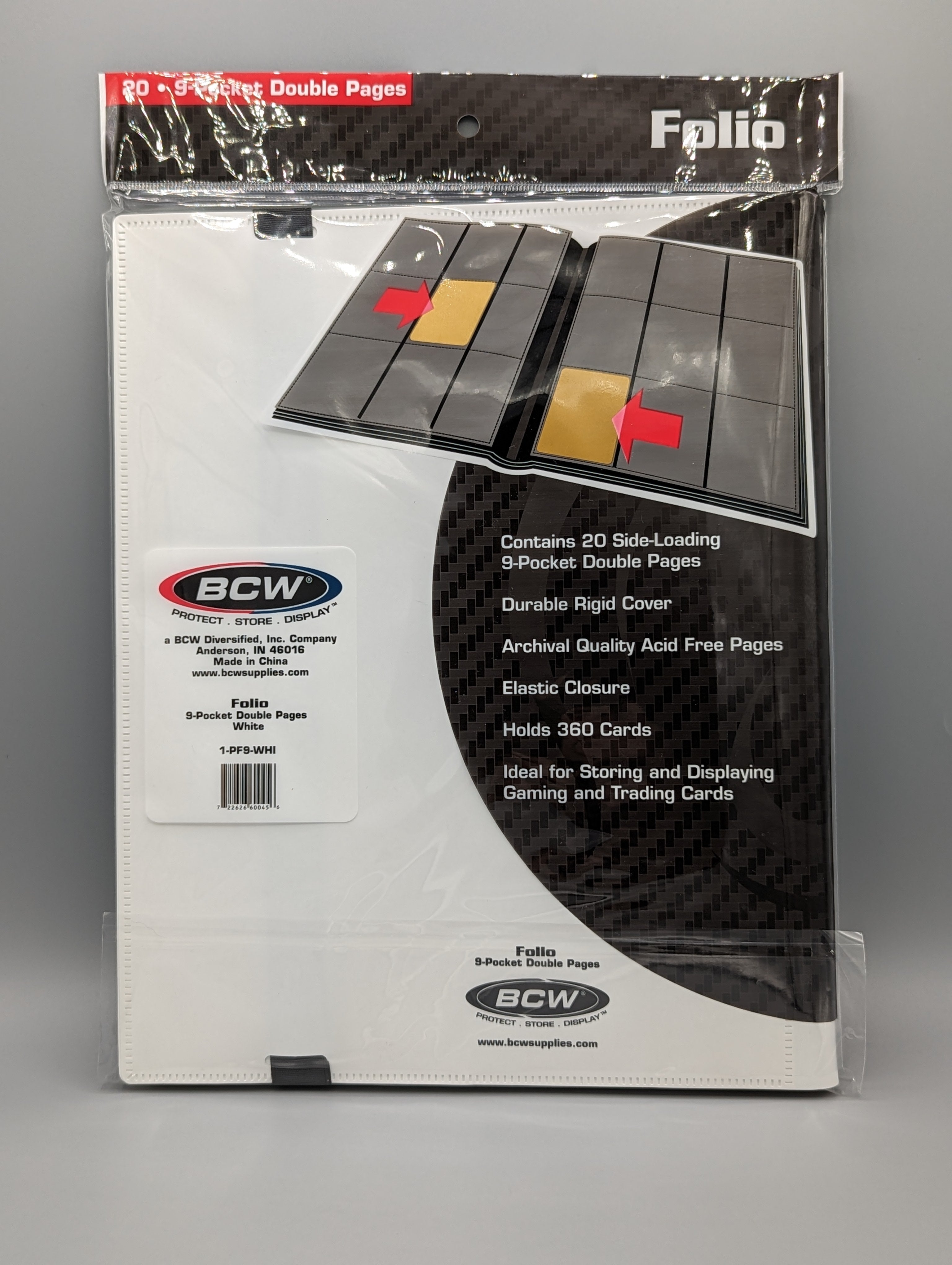 BCW Folio 20 9-Pocket Double Pages Binder Organizer White