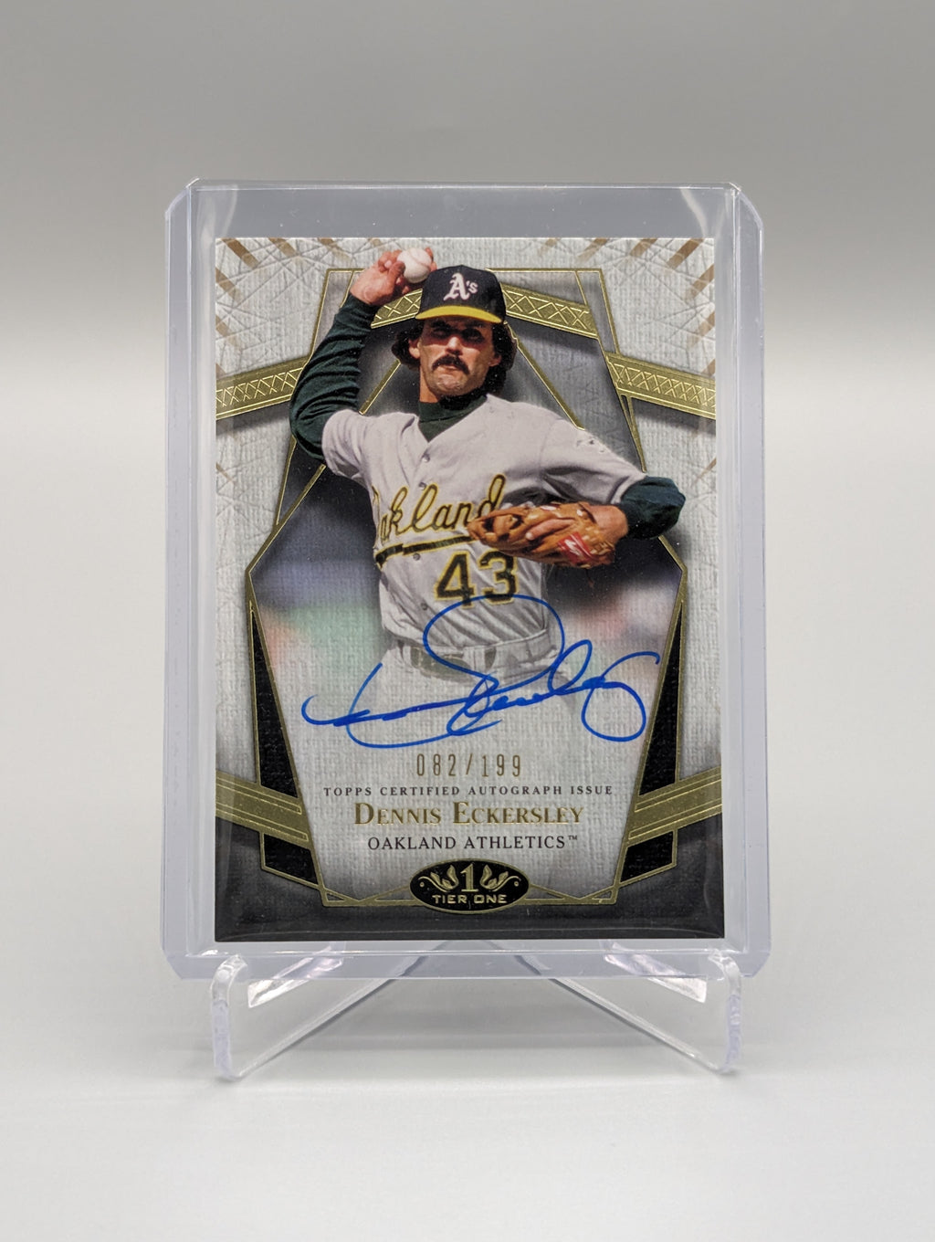2022 Topps Tier One Auto #PPA-DE Dennis Eckersley #/199 A's Athletics