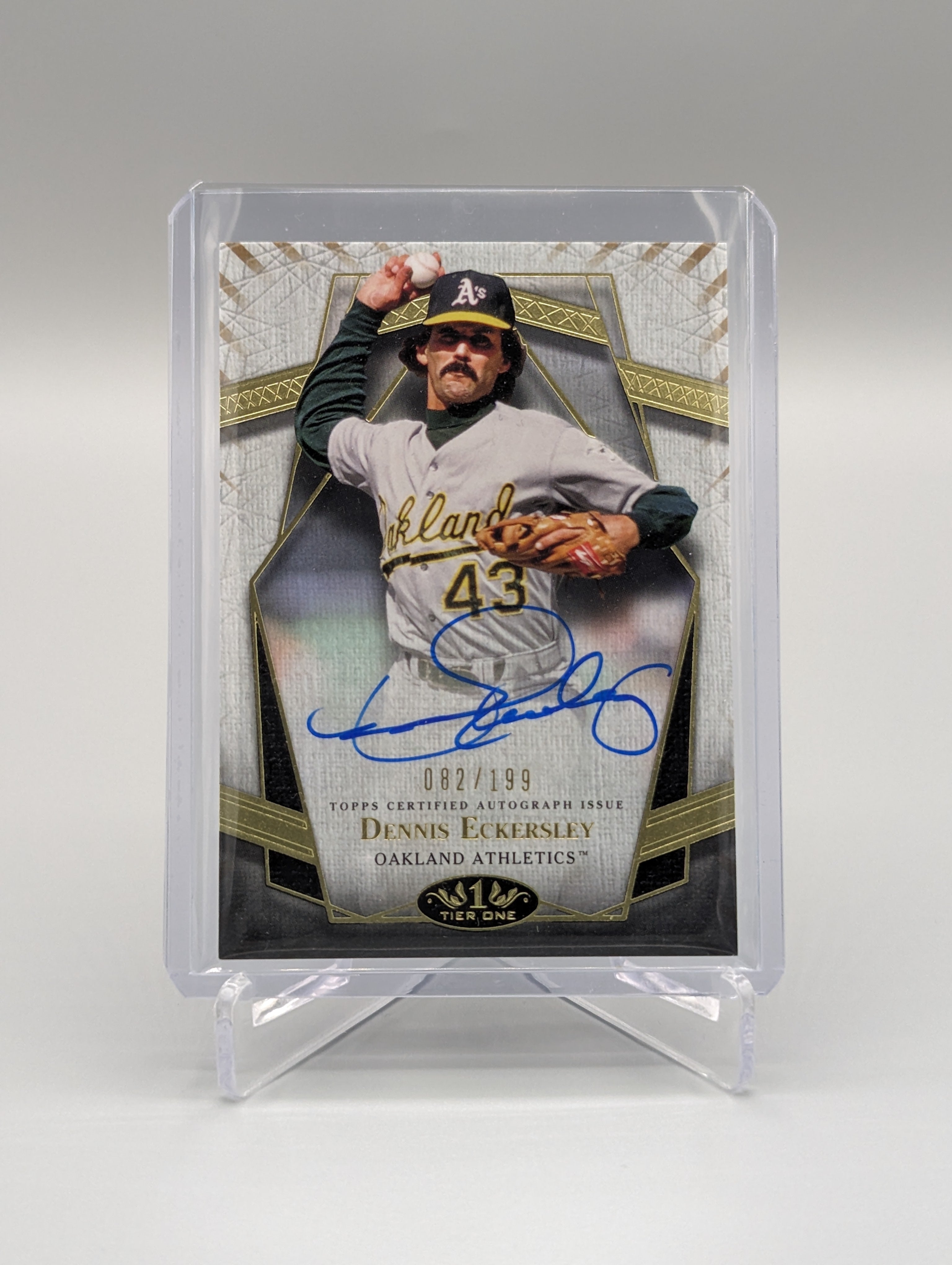 2022 Topps Tier One Auto #PPA-DE Dennis Eckersley #/199 A's Athletics
