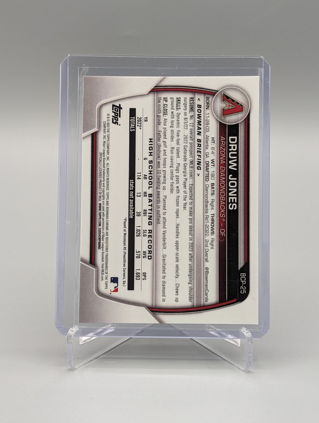 2023 Bowman Chrome #BCP-25 Druw Jones Diamondbacks