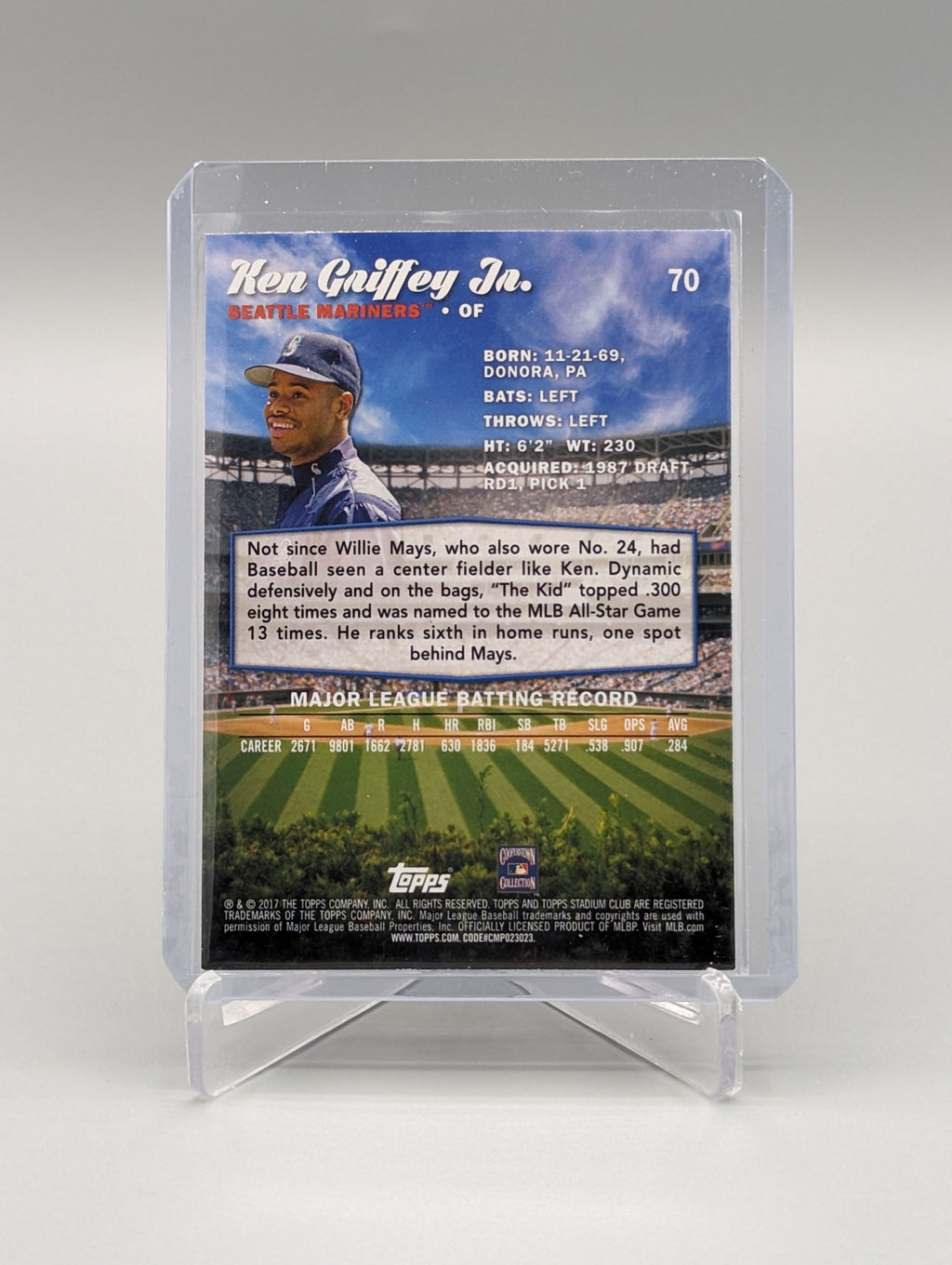 2017 Topps Stadium Club Gold #70 Ken Griffey Jr Mariners