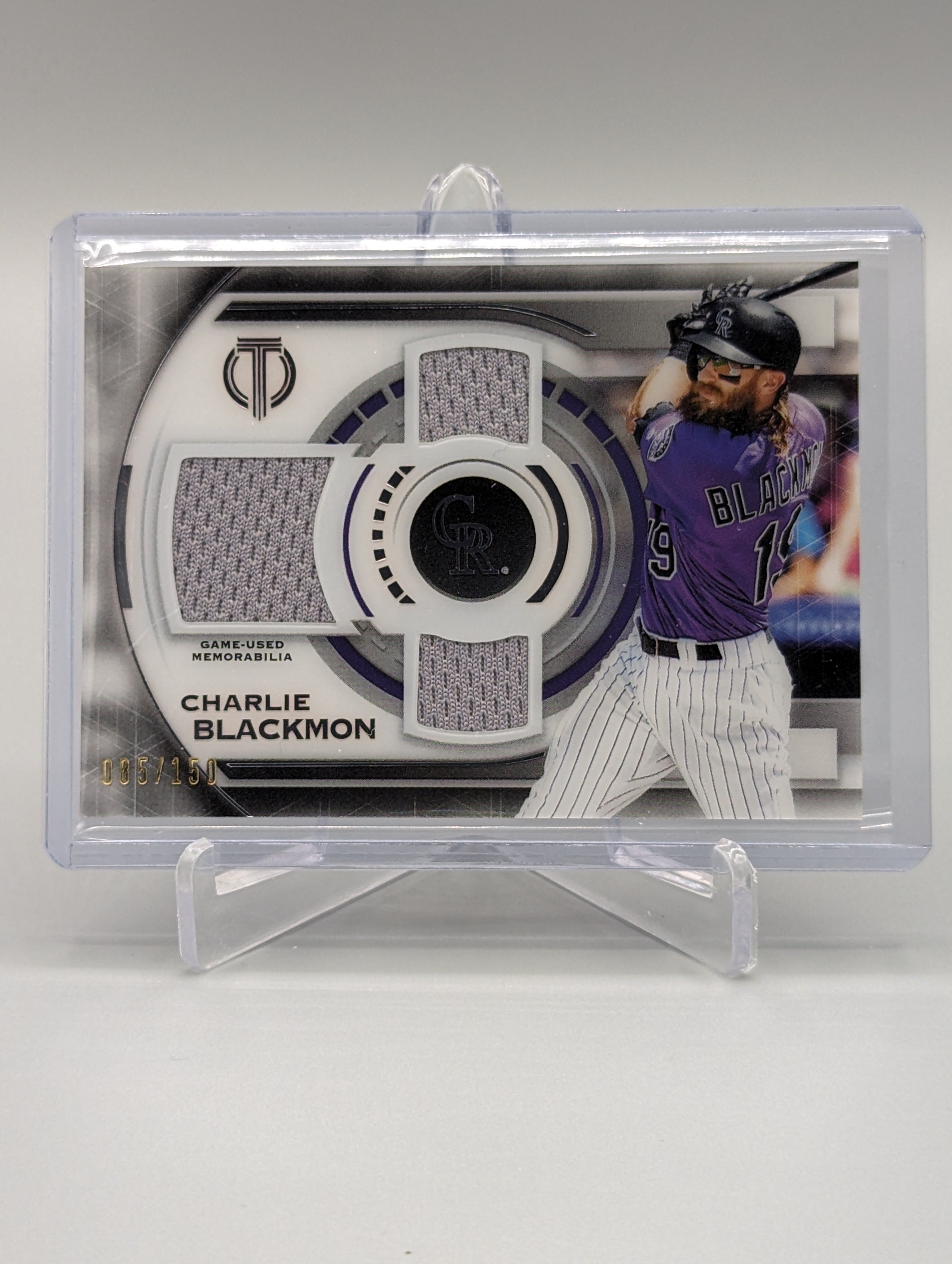 2019 Topps Tribute Triple Relic #TTR-CB Charlie Blackmon #/150 Rockies