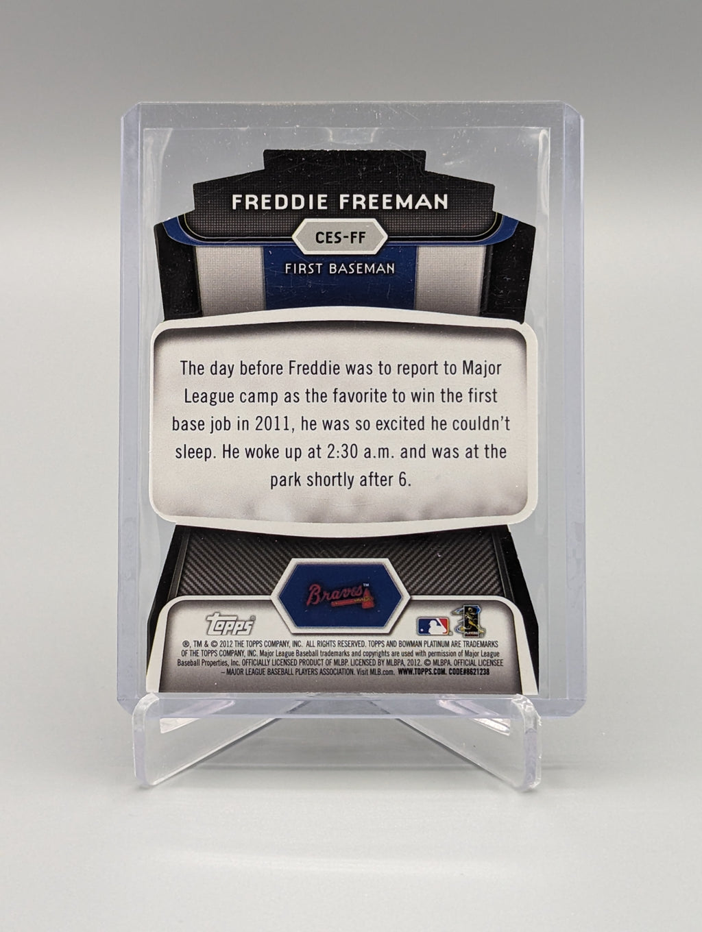 2012 Bowman Platinum Die Cut #CES-FF Freddie Freeman Braves