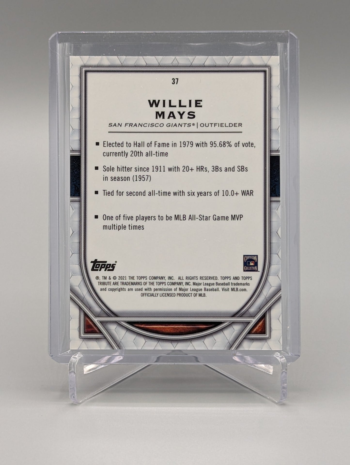 2021 Topps Tribute #37 Willie Mays Giants