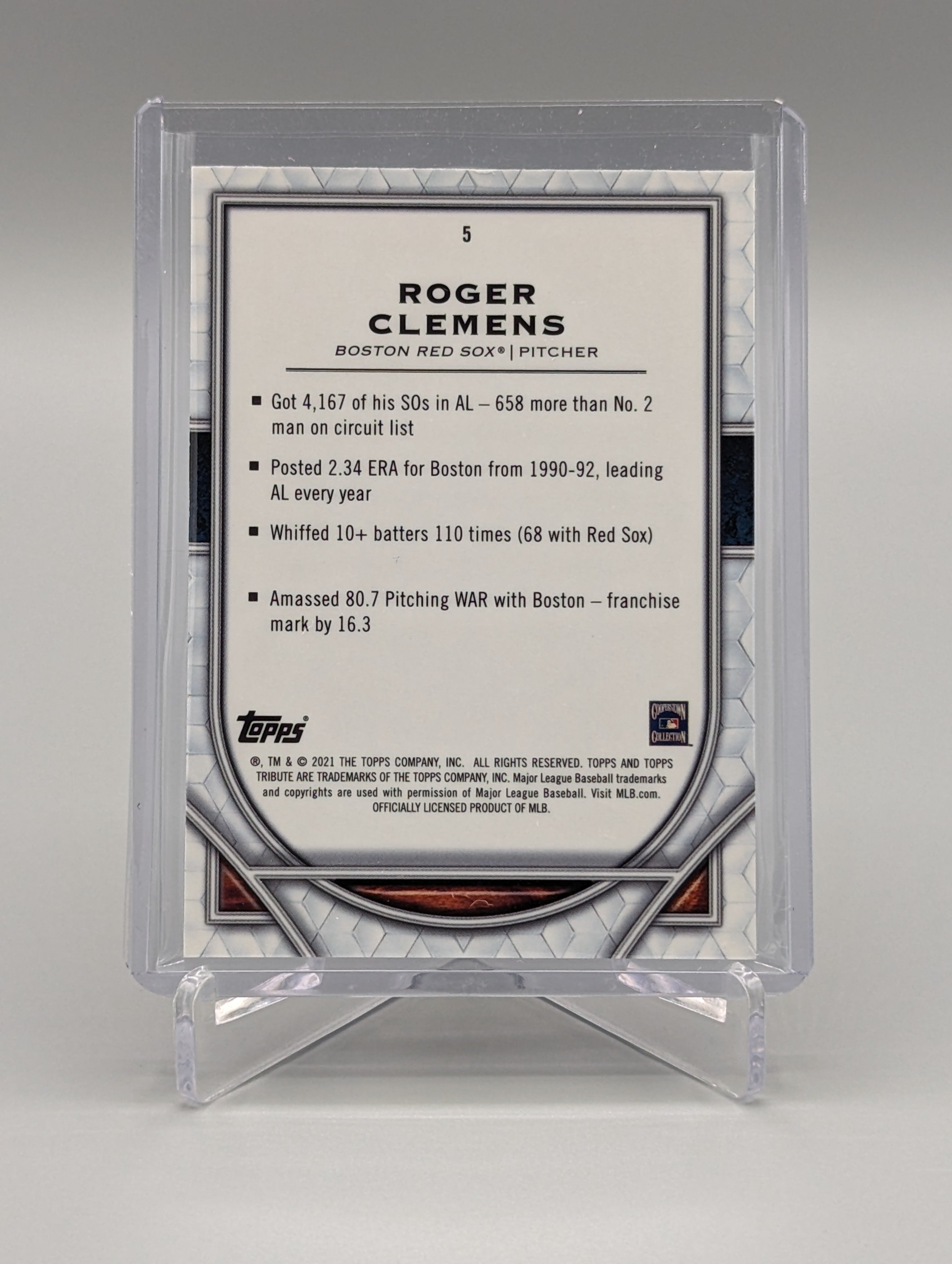 2021 Topps Tribute #5 Roger Clemens Red Sox