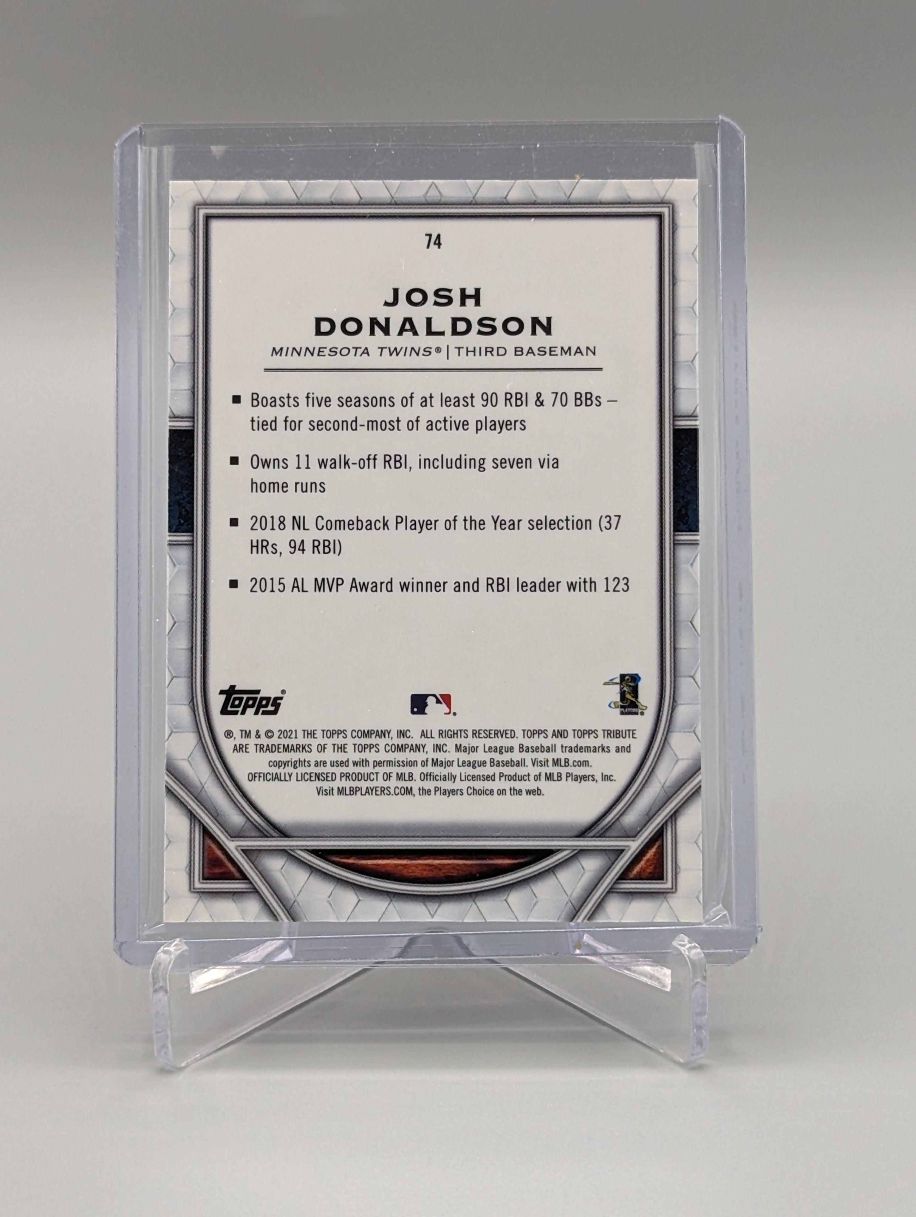 2021 Topps Tribute #74 Josh Donaldson Twins
