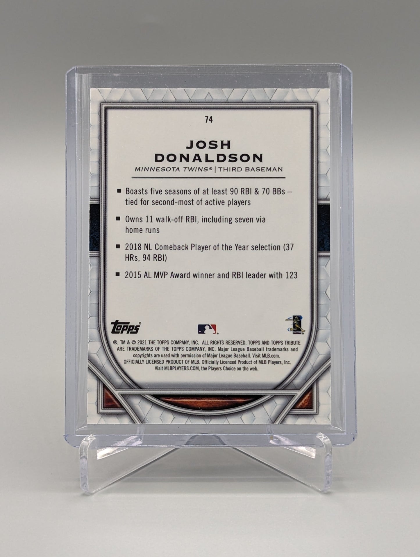 2021 Topps Tribute Green #74 Josh Donaldson #/99 Twins