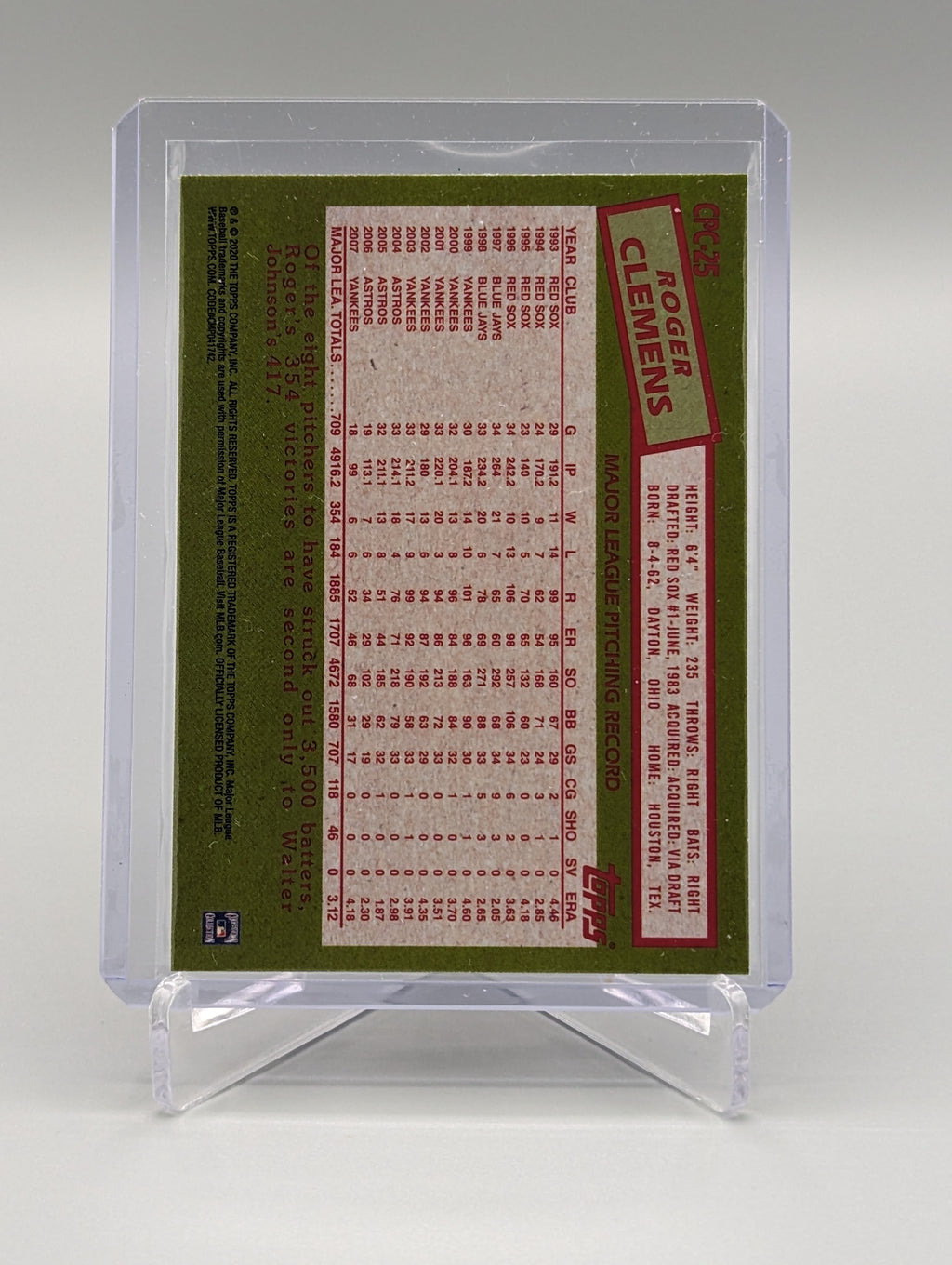 2020 Topps Chrome 35th Anniversary Mojo Refractor #CPC-25 Roger Clemens Red Sox