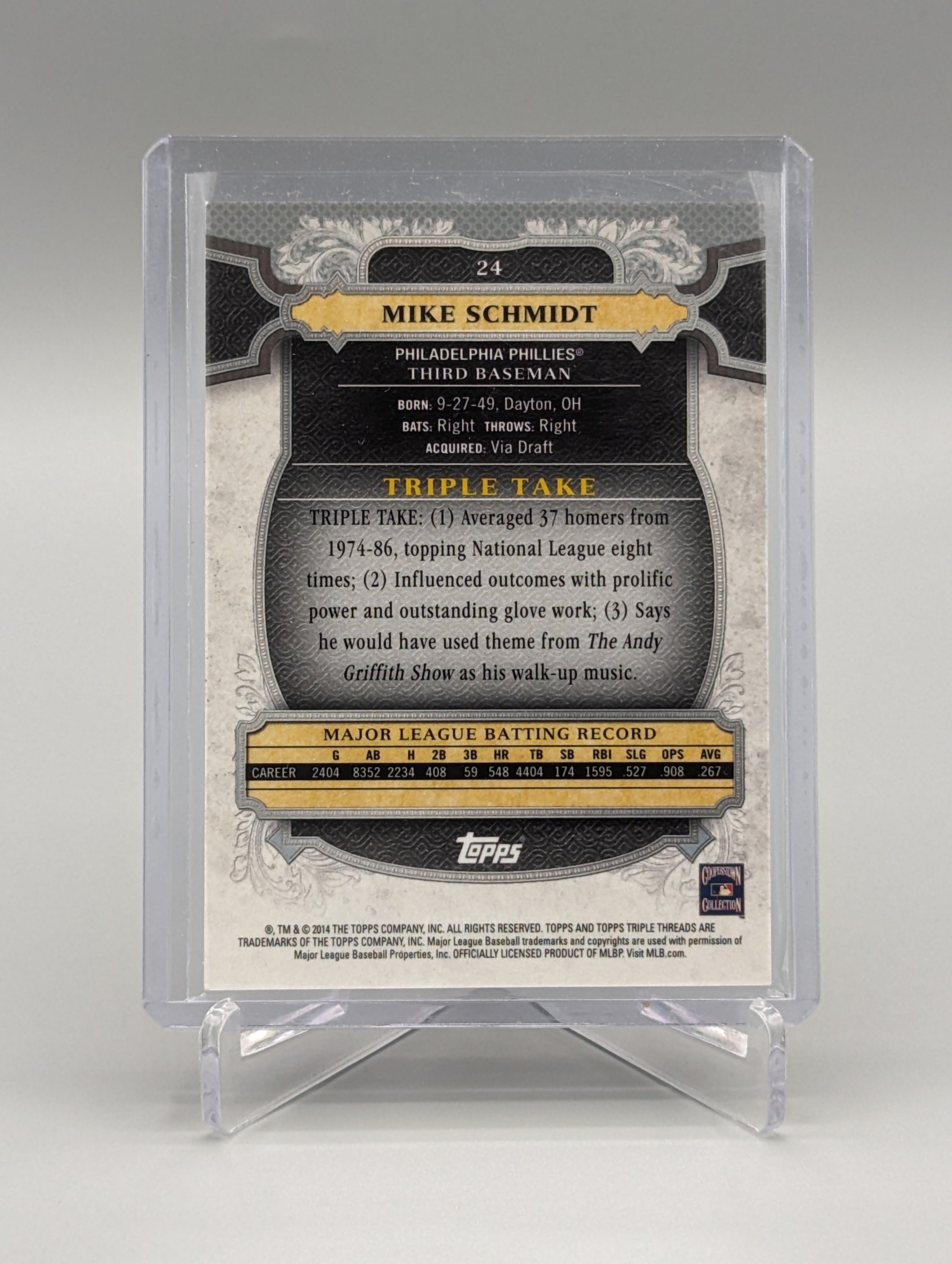 2014 Topps Triple Threads Amethyst #24 Mike Schmidt #/325 Phillies