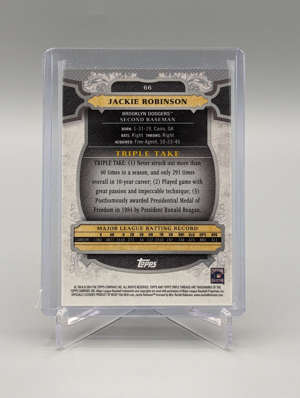 2014 Topps Triple Threads Amethyst #66 Jackie Robinson #/325 Dodgers