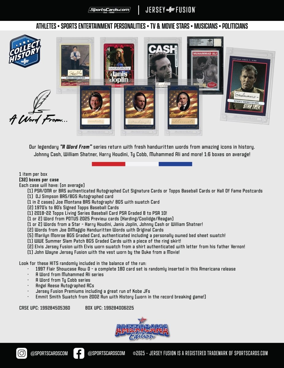 Jersey Fusion Americana Edition Case - (32) Boxes