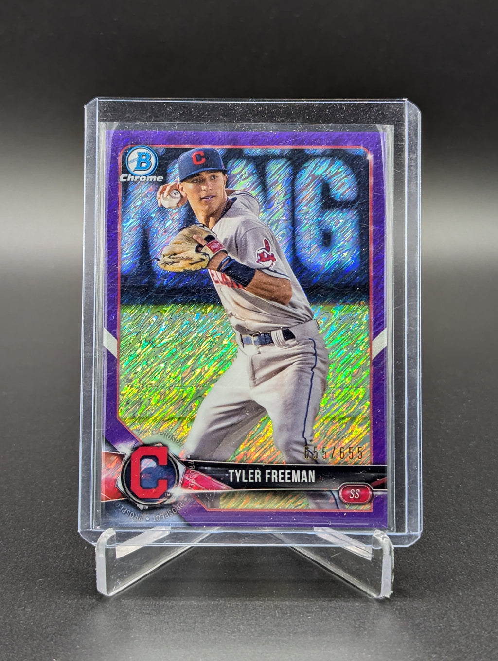 2018 Bowman Chrome Purple Shimmer #BCP172 Tyler Freeman 655/655