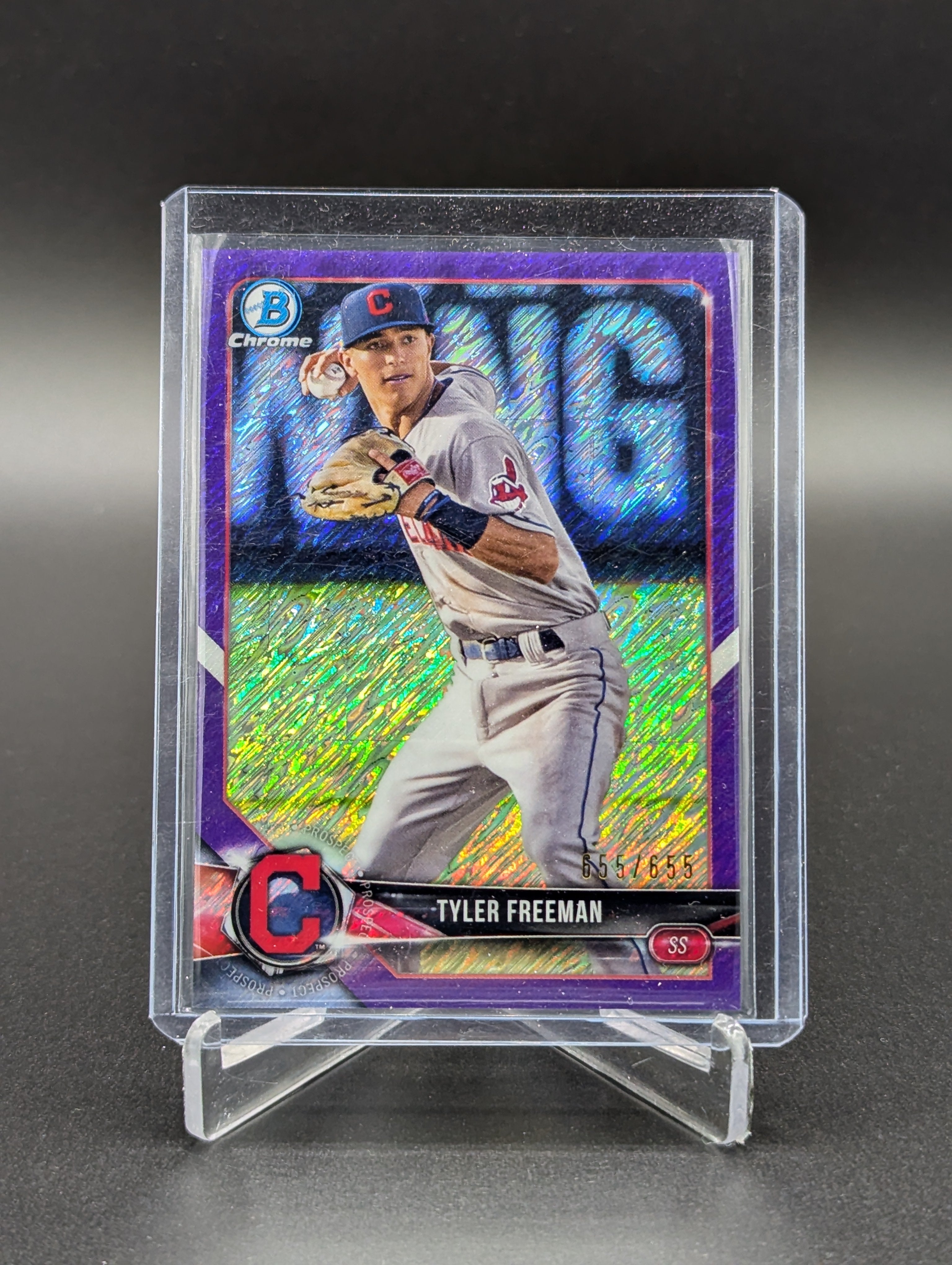 2018 Bowman Chrome Purple Shimmer #BCP172 Tyler Freeman 655/655