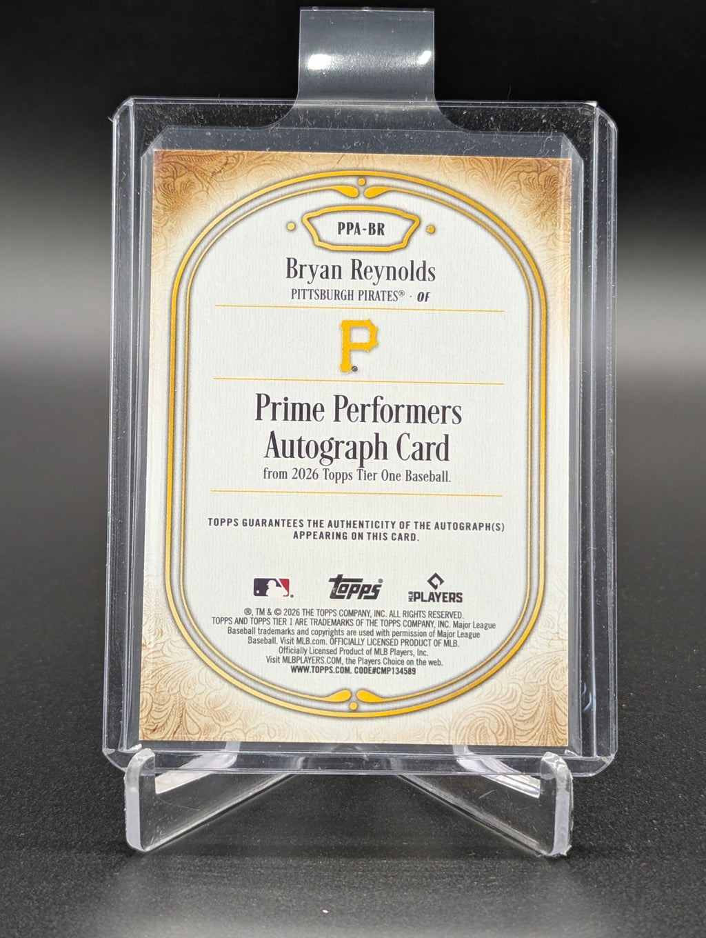 2026 Topps Tier One Prime Performers Autograph /199 #PPA-BR Bryan Reynolds