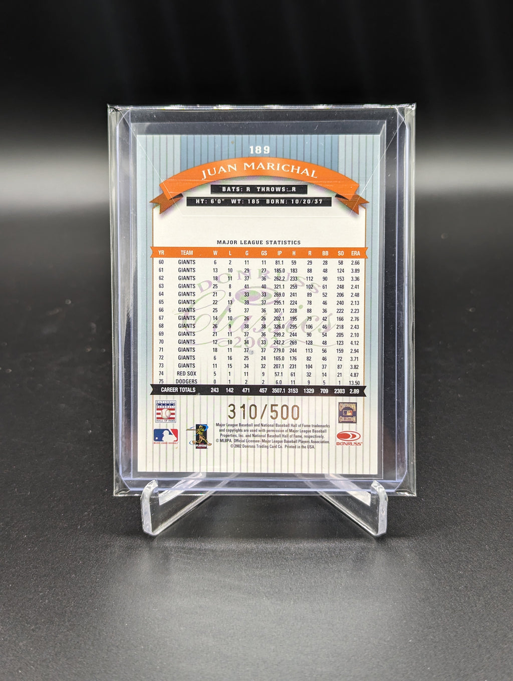 2002 Donruss Classics Legend Significant Signatures #189 Juan Marichal #/500 Giants