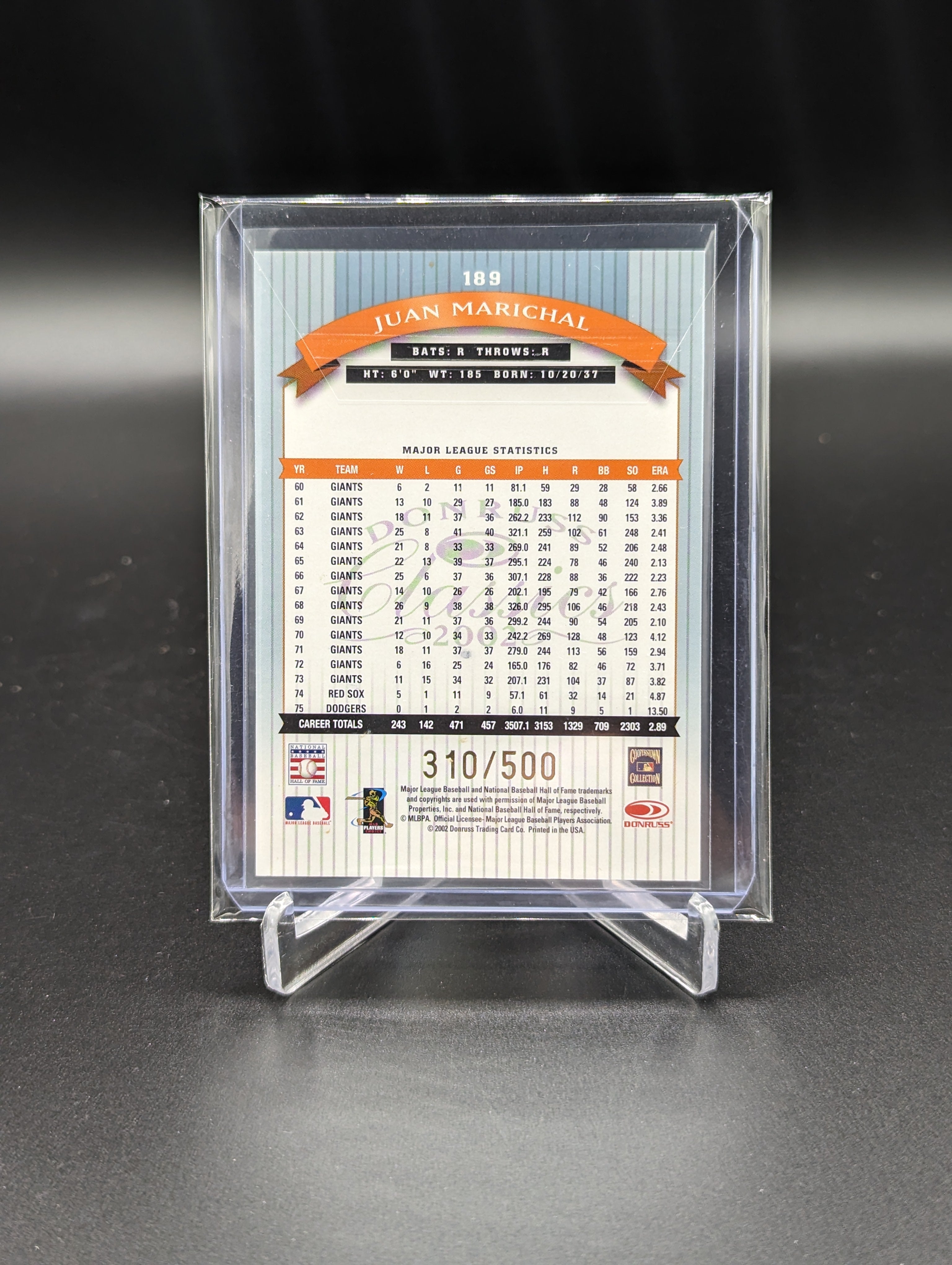 2002 Donruss Classics Legend Significant Signatures #189 Juan Marichal #/500 Giants
