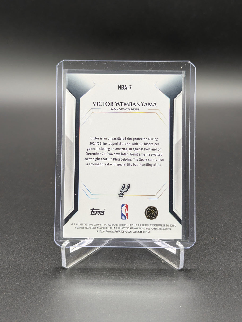 2026 Topps Collectors Kit Foil Exclusive #NBA-7 Victor Wembanyama