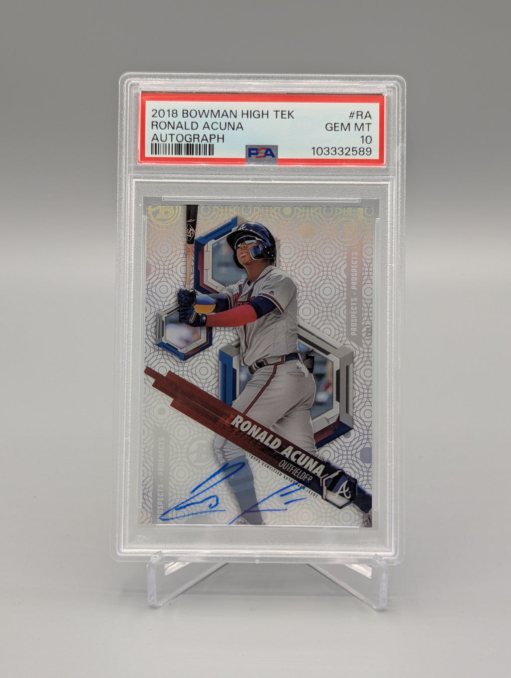 2018 Bowman High Tek #RA Ronald Acuna RC Auto RC PSA 10 Braves