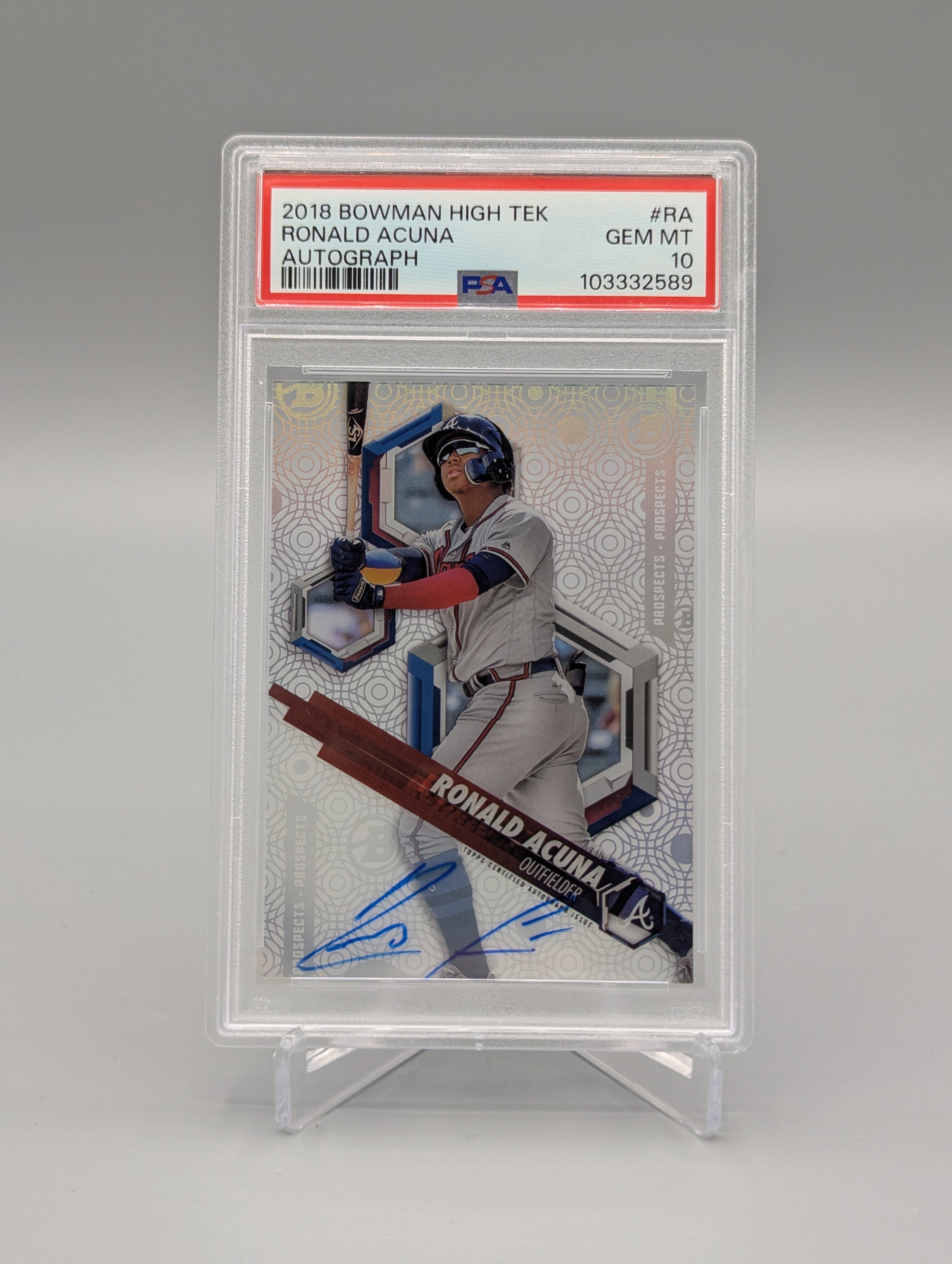 2018 Bowman High Tek #RA Ronald Acuna RC Auto RC PSA 10 Braves