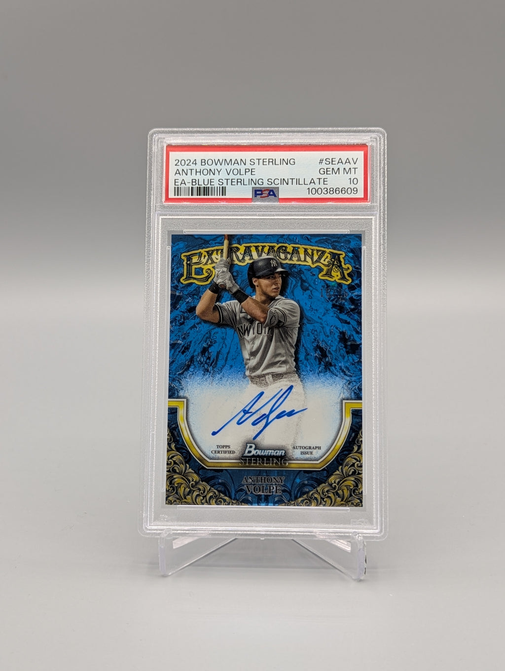2024 Bowman Sterling Blue #SEAAV Anthony Volpe Auto #/25 PSA 10 Yankees