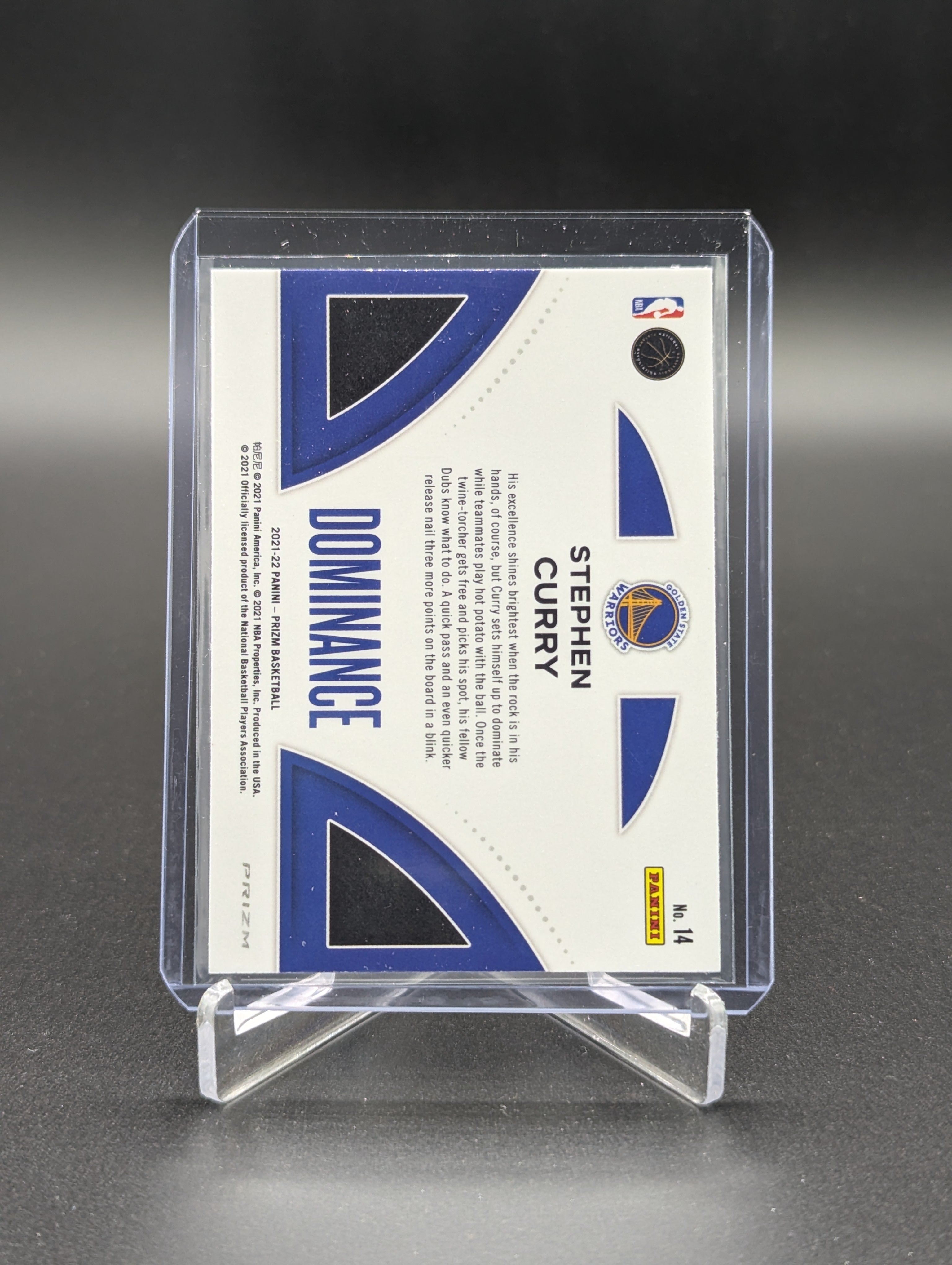 2021-22 Panini Prizm Silver Dominance #14 Stephen Curry Warriors**