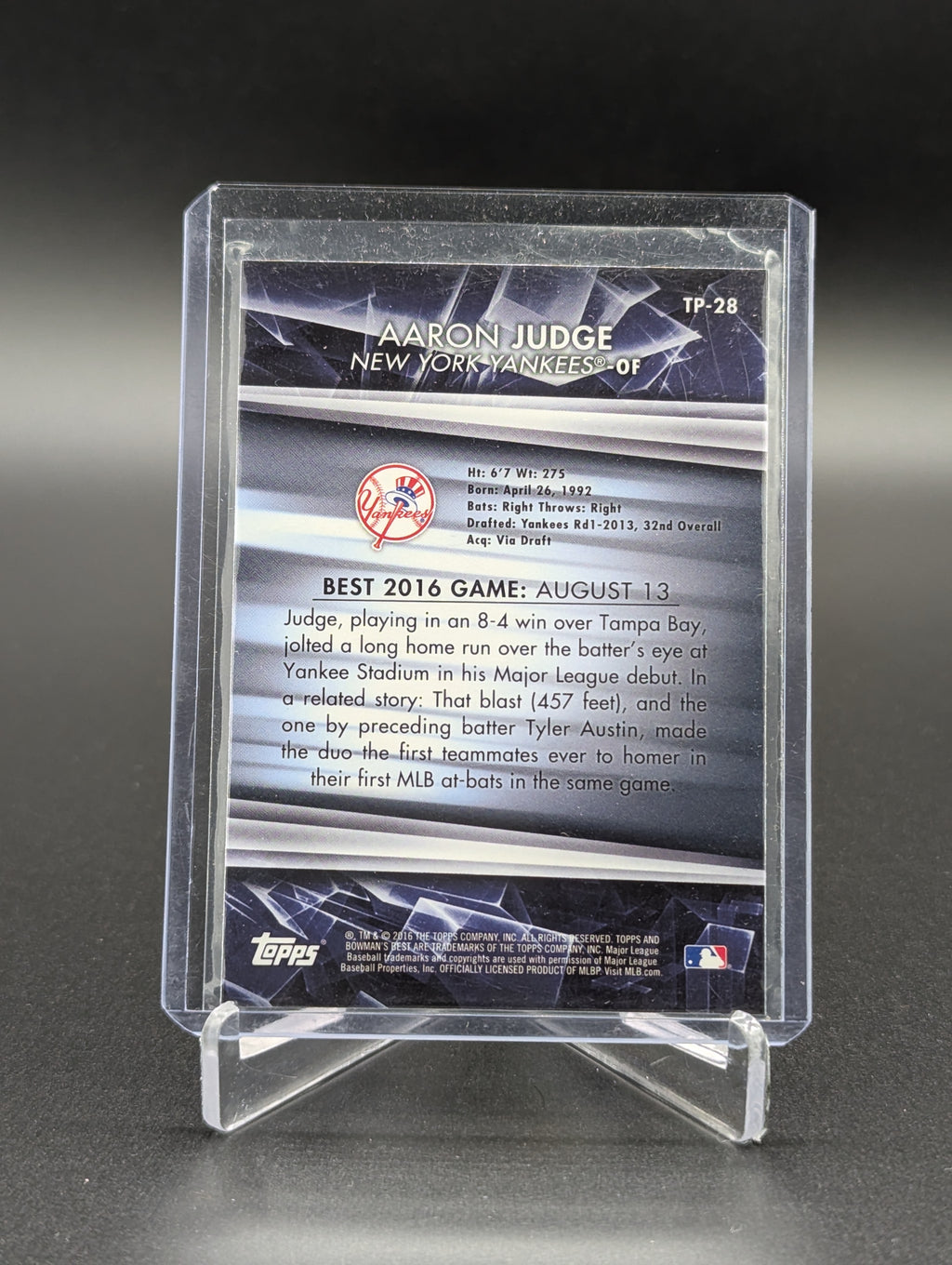 2016 Bowman's Best #TP-28 Aaron Judge Yankees