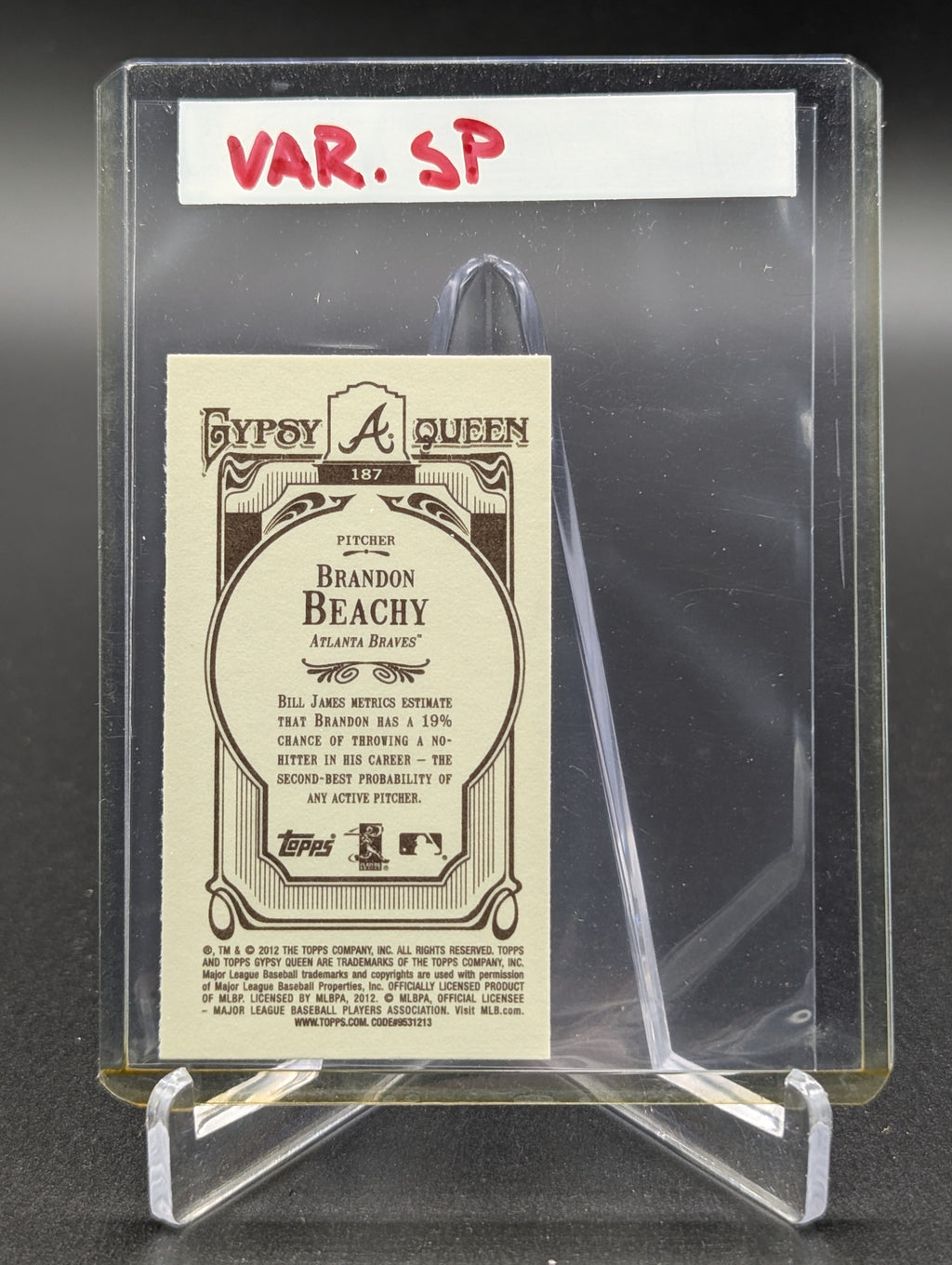 2012 Topps Gypsy Queen Mini Image Variation #187 Brandon Beachy Braves