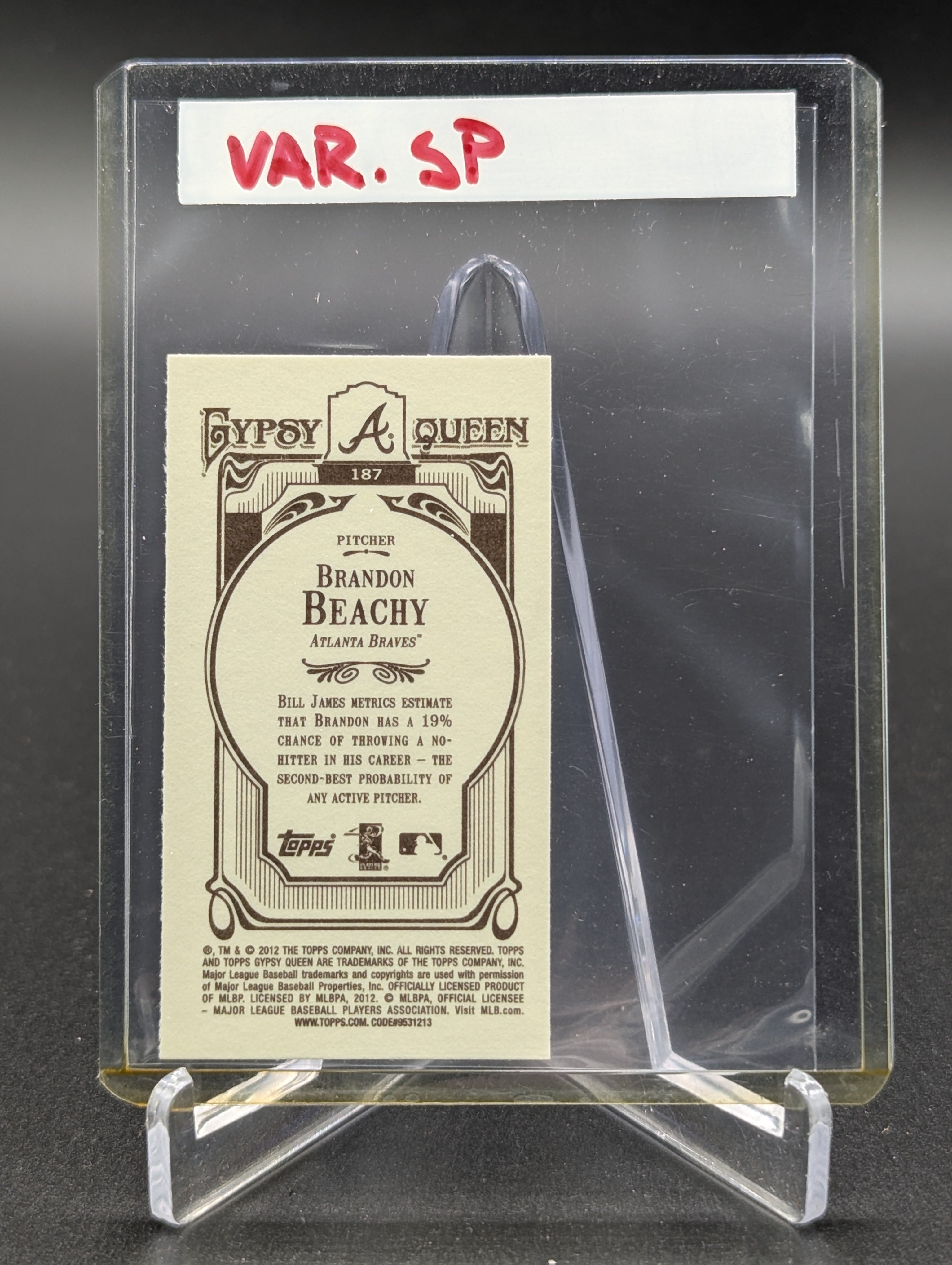 2012 Topps Gypsy Queen Mini Image Variation #187 Brandon Beachy Braves