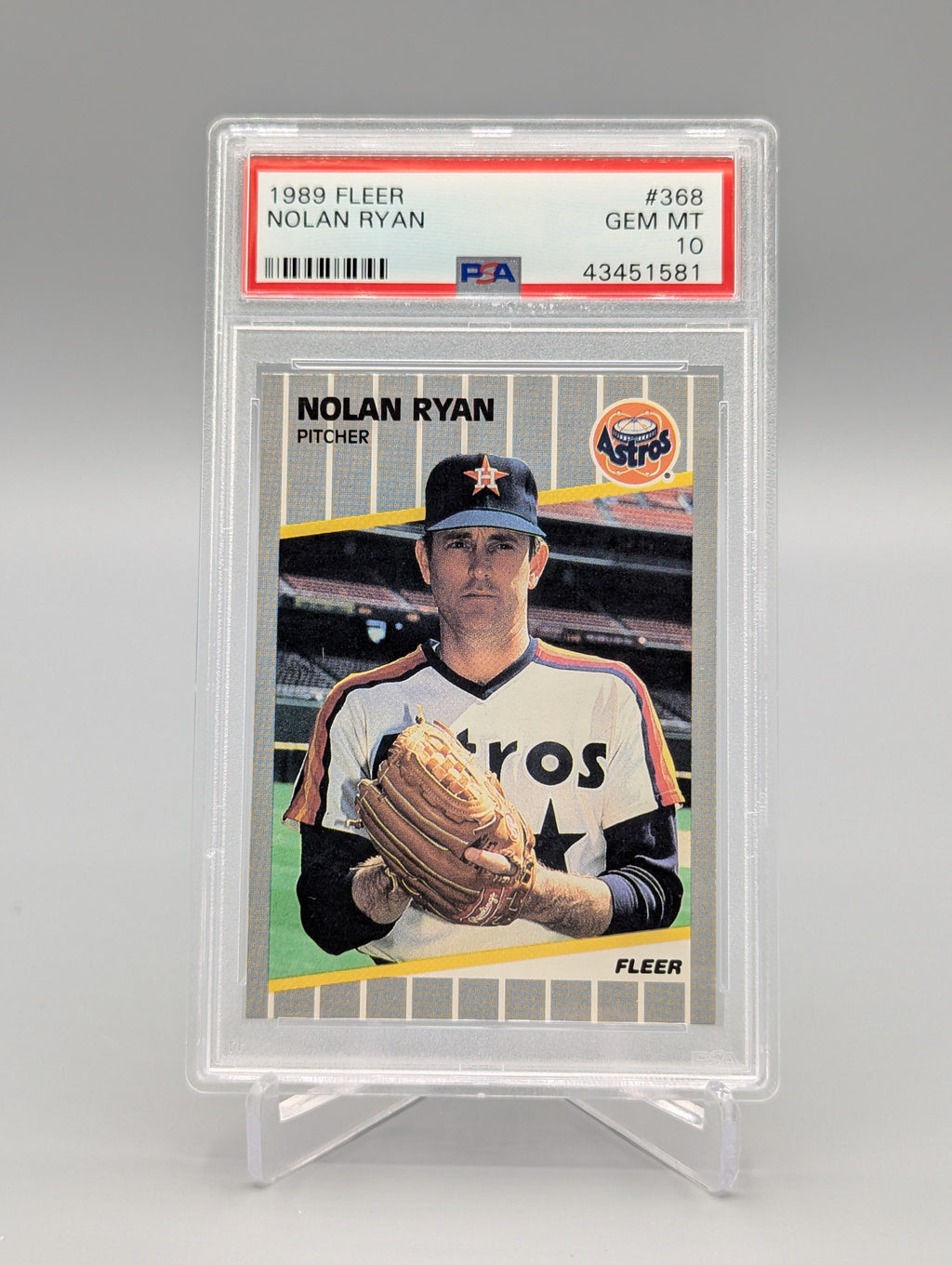 1989 Fleer #368 Nolan Ryan PSA 10 Astros